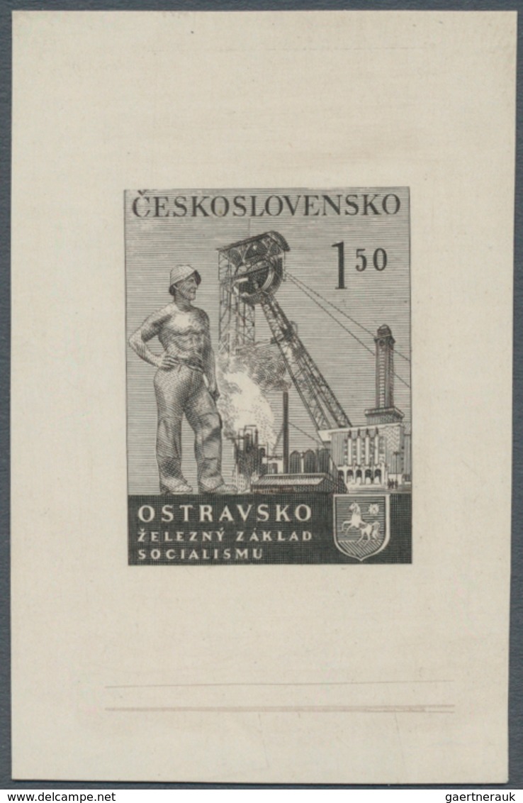 Tschechoslowakei: 1951/1952, Miner's Day, Four Dingle Die Proofs On Ungummed Paper. - Neufs