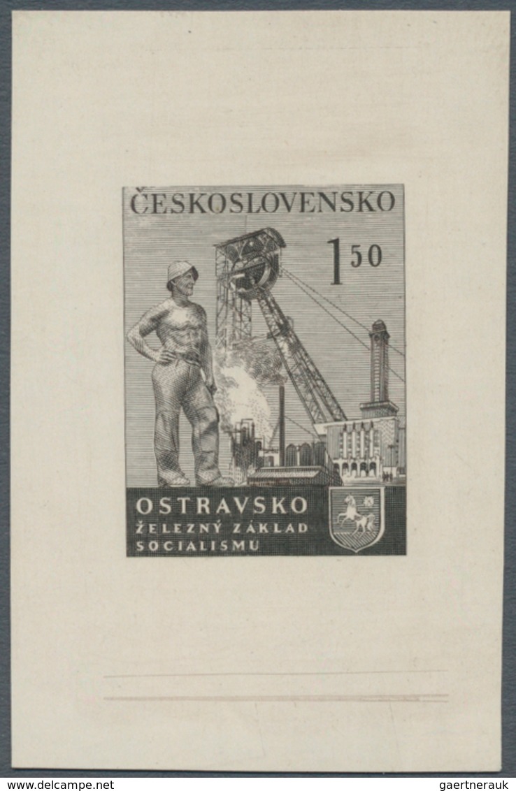 Tschechoslowakei: 1951/1952, Miner's Day, Four Dingle Die Proofs On Ungummed Paper. - Ungebraucht