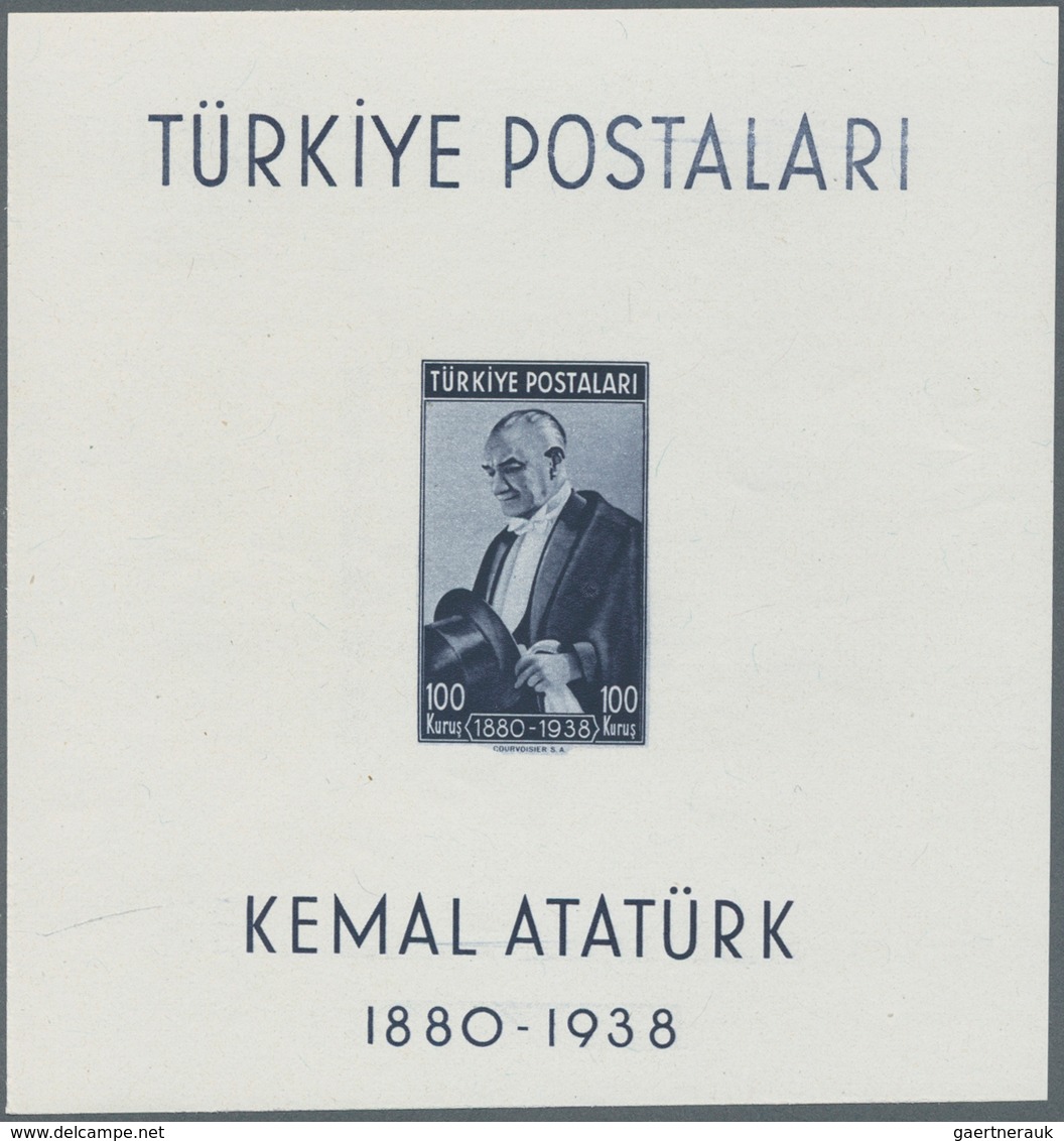 Türkei: 1940, Death Anniversary Of Kemal Ataturk, Souvenir Sheet IMPERFORATE, Size 103:107 Mm, Unmou - Unused Stamps