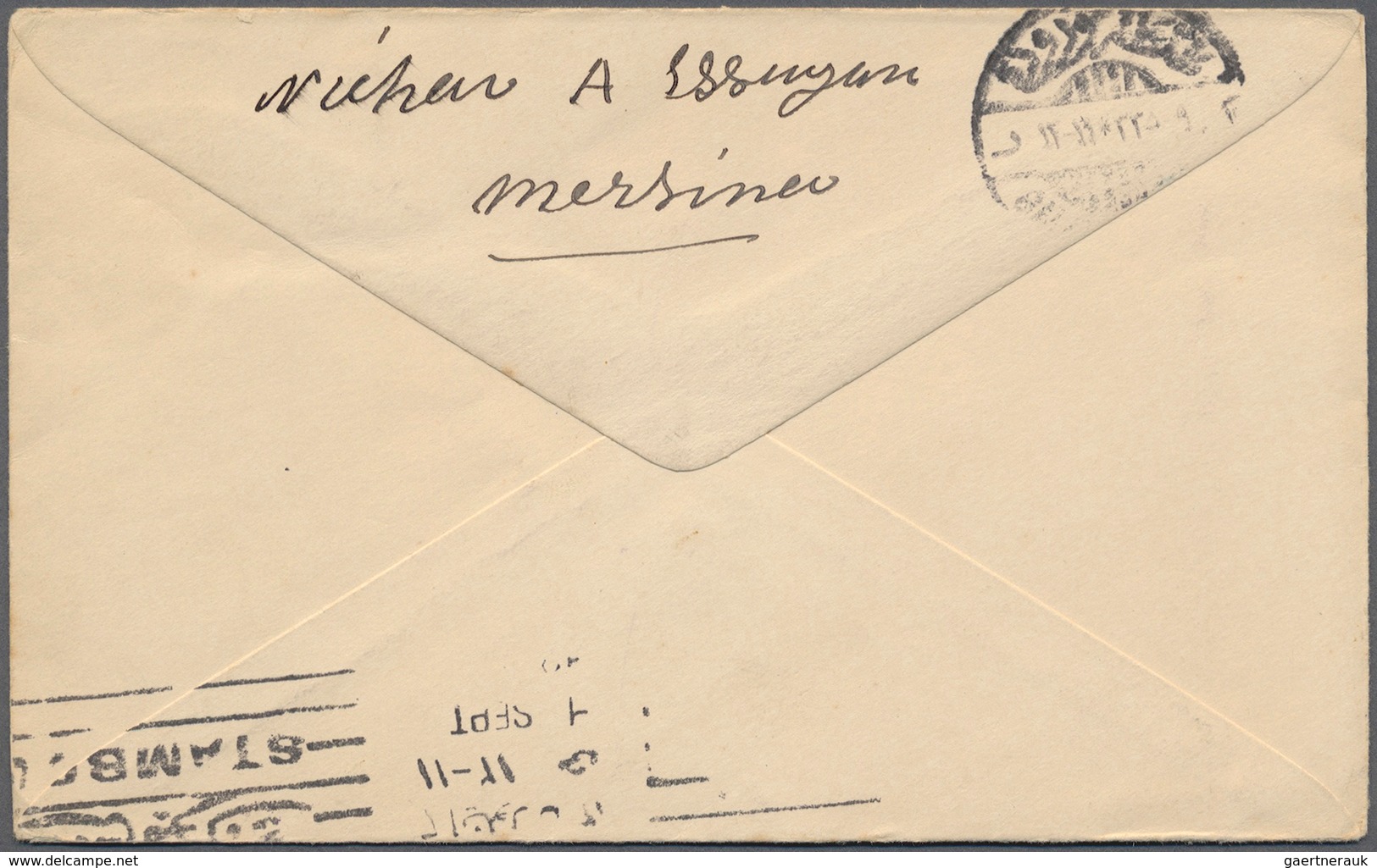 Türkei - Cilicien: 1919 (ca.): Turkish Postal Stationery Envelope 20p Scarlet Overprinted 'Cilicie' - 1920-21 Kleinasien