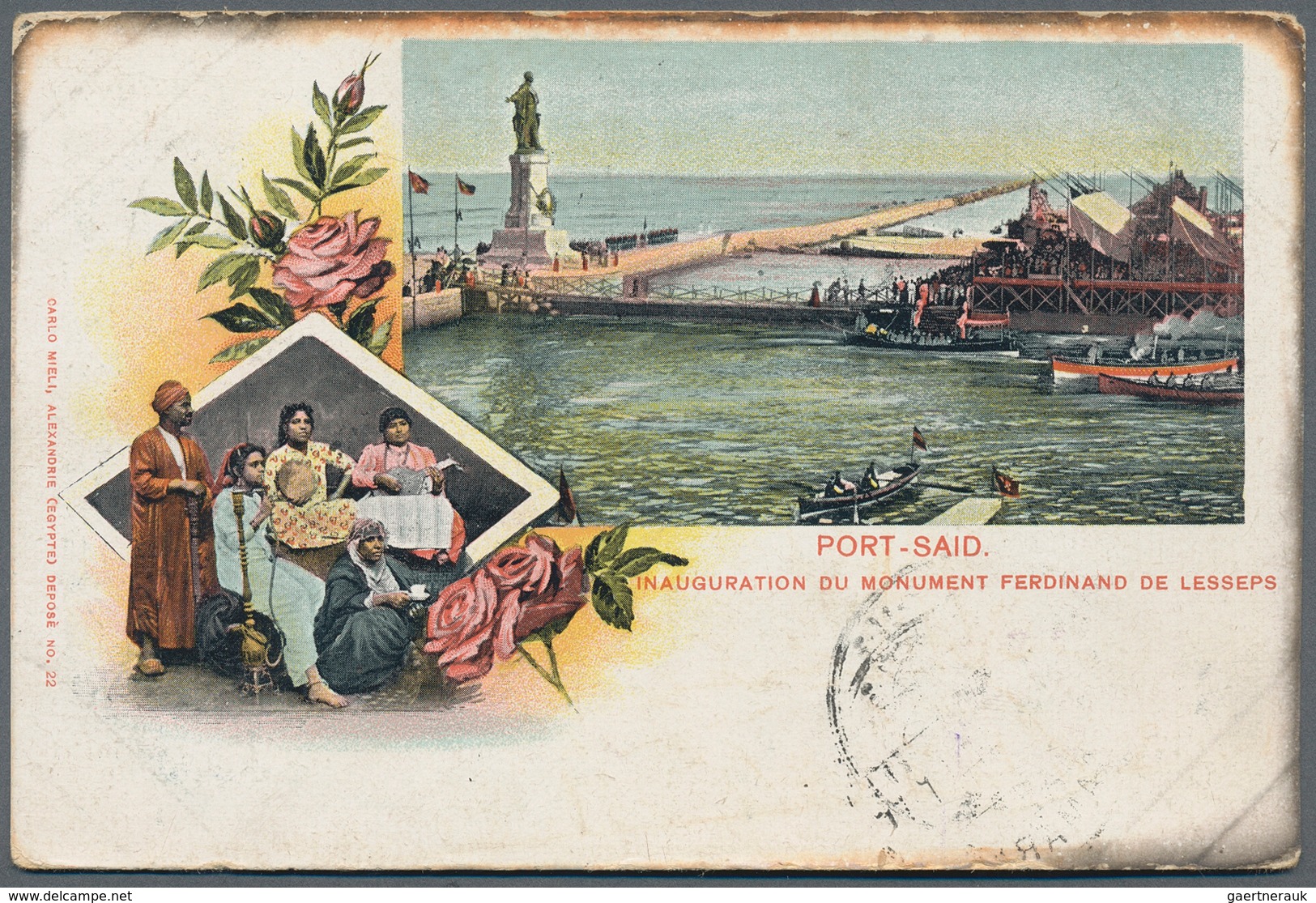 Türkei - Stempel: CAMARAN ISLAND (YEMEN): 1905 Picture Postcard (Port Said) Used From The Island Of - Autres & Non Classés