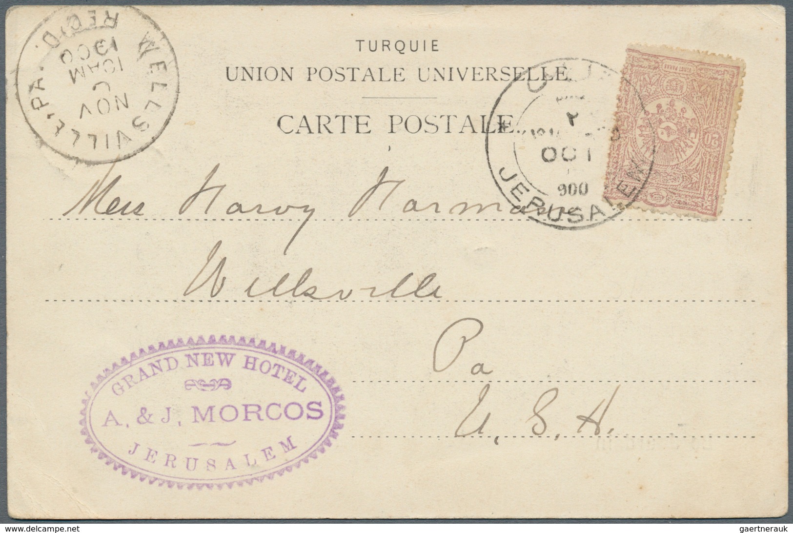 Türkei - Stempel: 1892-1900, Stationery Letter Card Tied By "BUR. AMB. JERUSALEM JAFFA 2" Railway Cd - Sonstige & Ohne Zuordnung