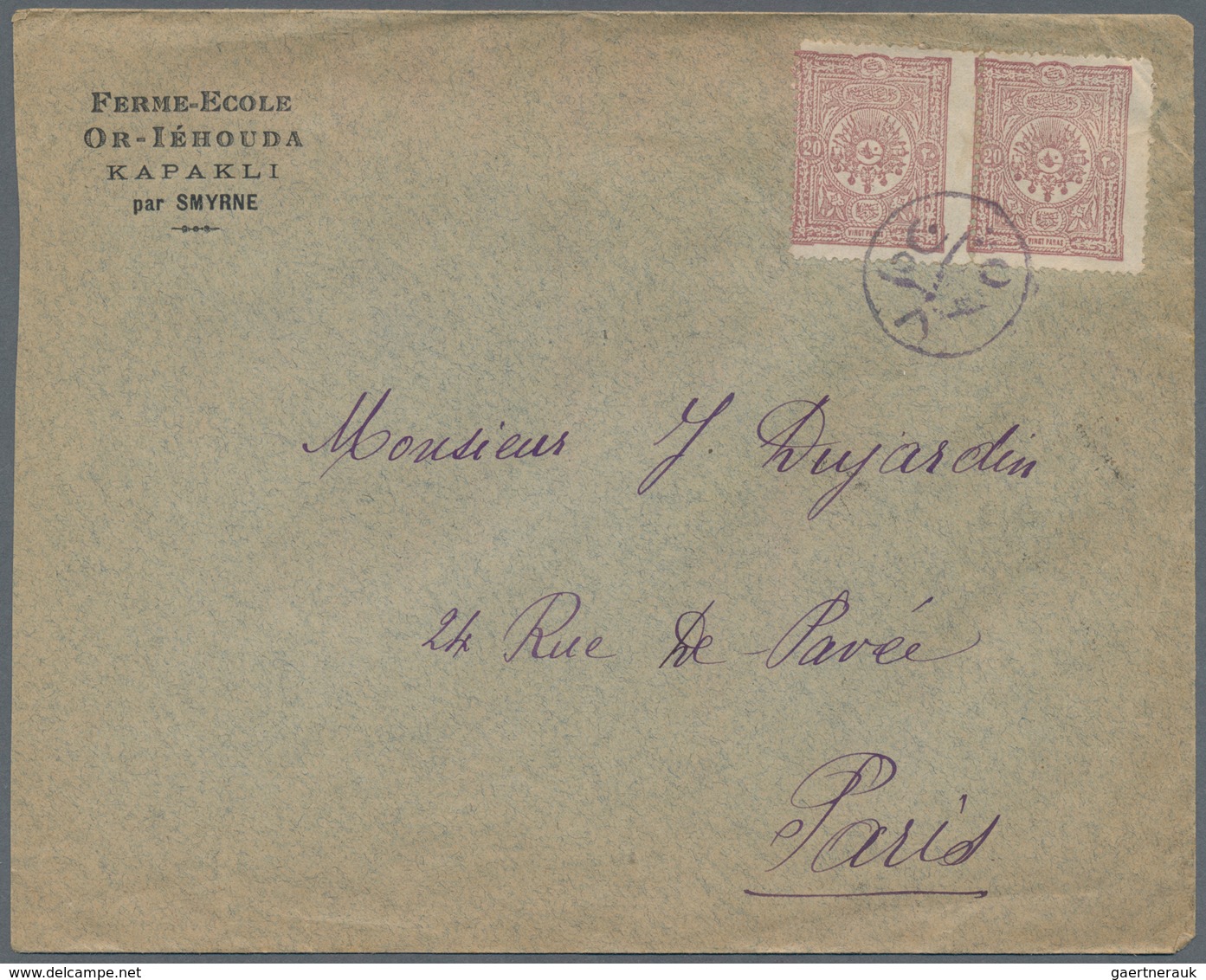 Türkei - Stempel: 1900, "OSMAN NUMARA 8" Travelling Postman Cancellation On Cover From Kapakli Via S - Other & Unclassified