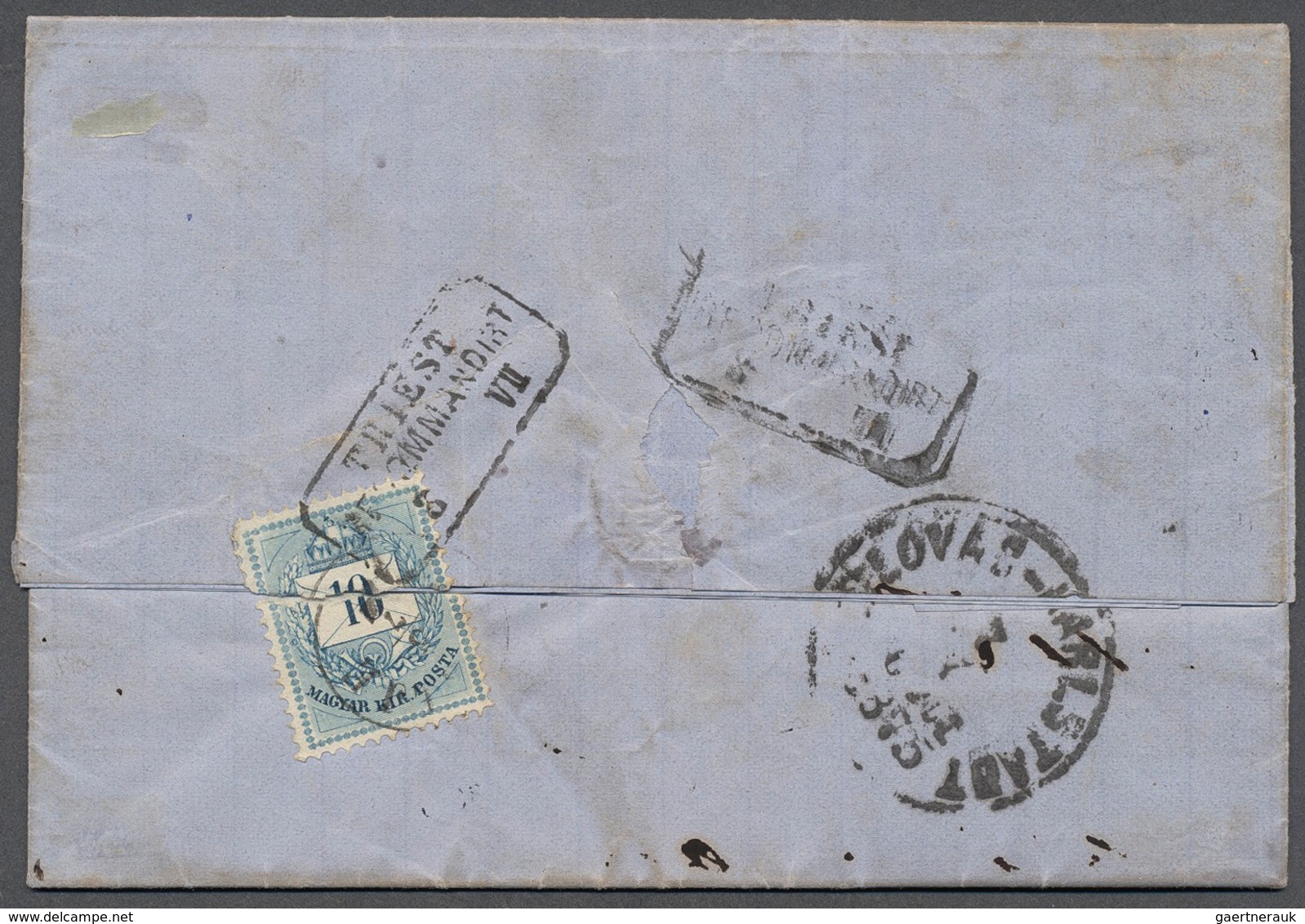 Ungarn: 1869/75, Turkish 20 Pa. Green And 1 Ghr. Yellow (inland) From Petrovac (turkish Negative Sea - Lettres & Documents