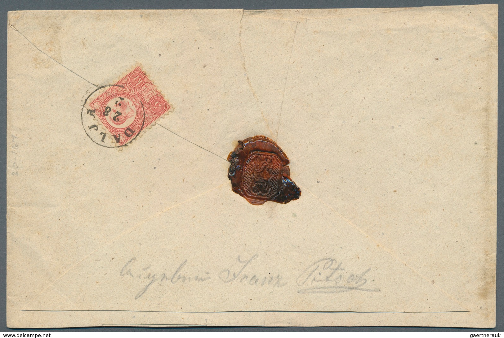 Ungarn: 1874. Registered Envelope Bearing Yvert 9, 5k Red And Yvert 10, 10k Pale Blue (2) Tied By Da - Covers & Documents