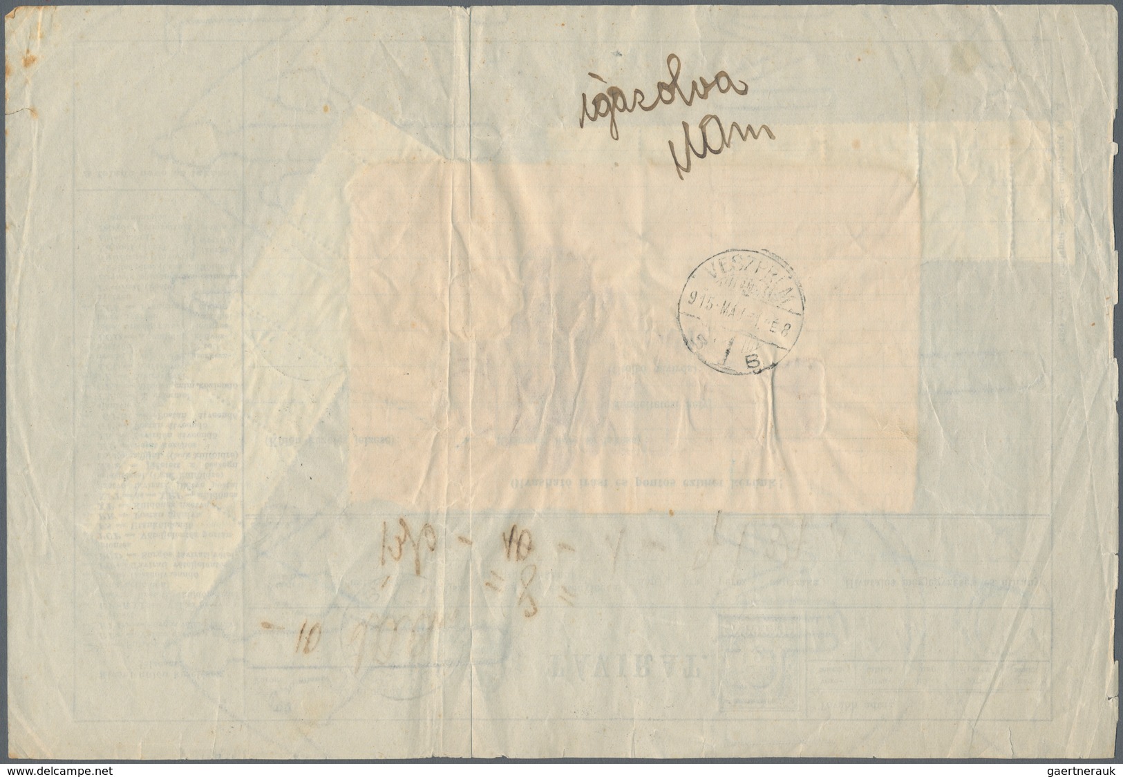 Ungarn: 1915. Telegram 2f With Additional Franking 2 Times Strips Of Five 6f+2f Help For Flood Victi - Lettres & Documents