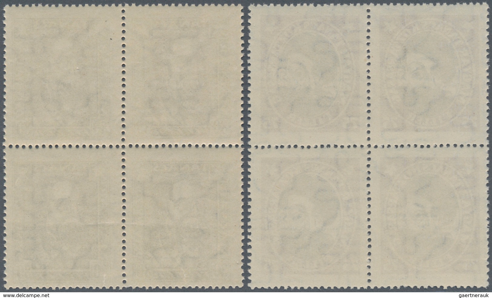 Ungarn: 1919, Socially Revolutionary 20 F. - 80 F. With Better Watermark In Mint Blocks Of Four. - Lettres & Documents