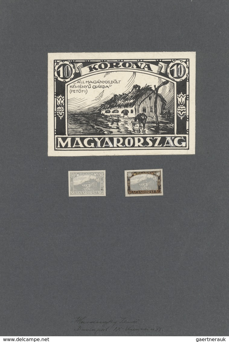 Ungarn: 1923, 100th Birthday Of Sándor Petöfi ESSAY For A Prepared But Unissued 10kr. Stamp Showing - Lettres & Documents
