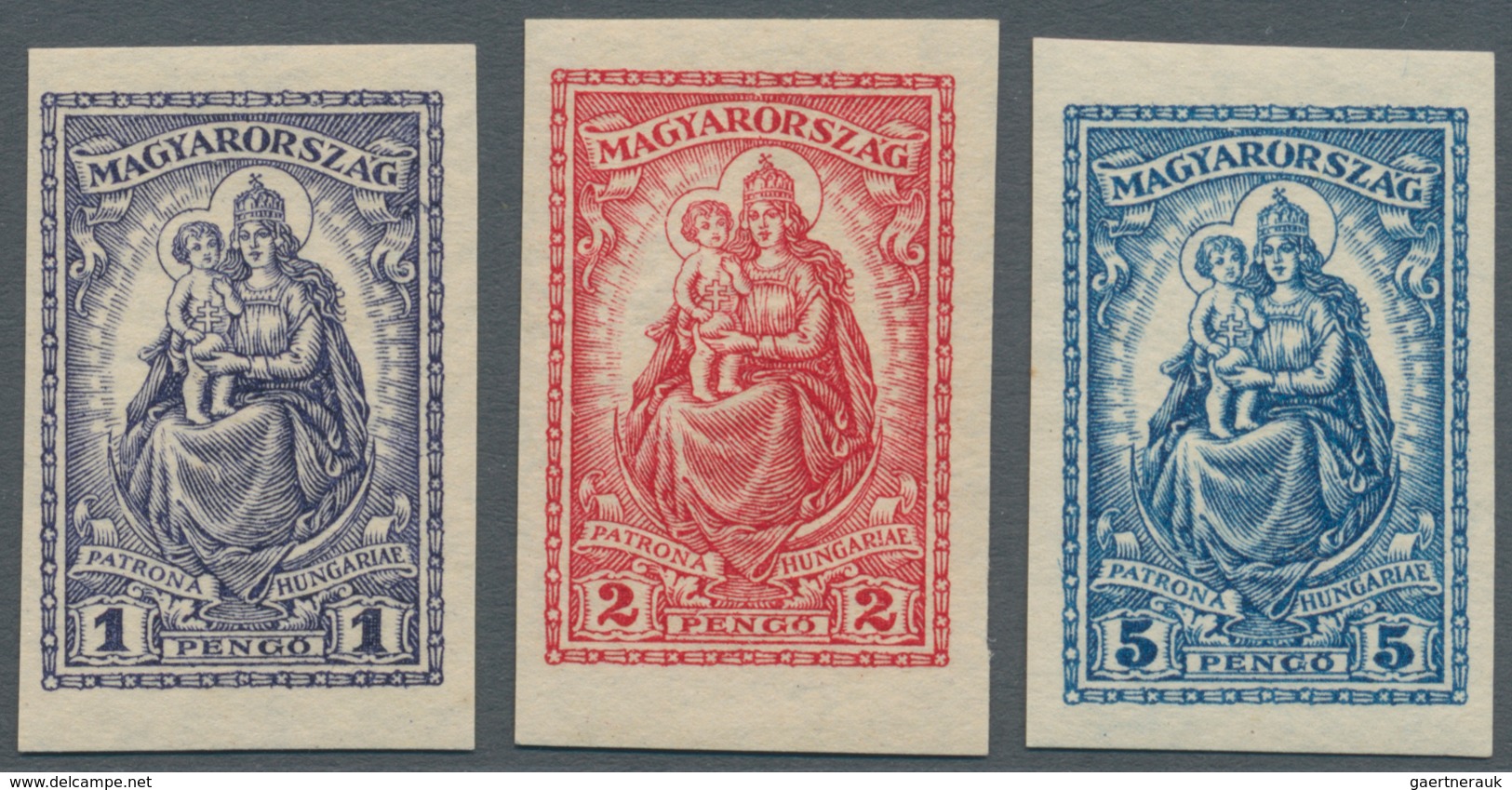Ungarn: 1926, Postfrischer Luxusatz "Freimarken Petrona Hungariae", Ungezähnt. - Lettres & Documents