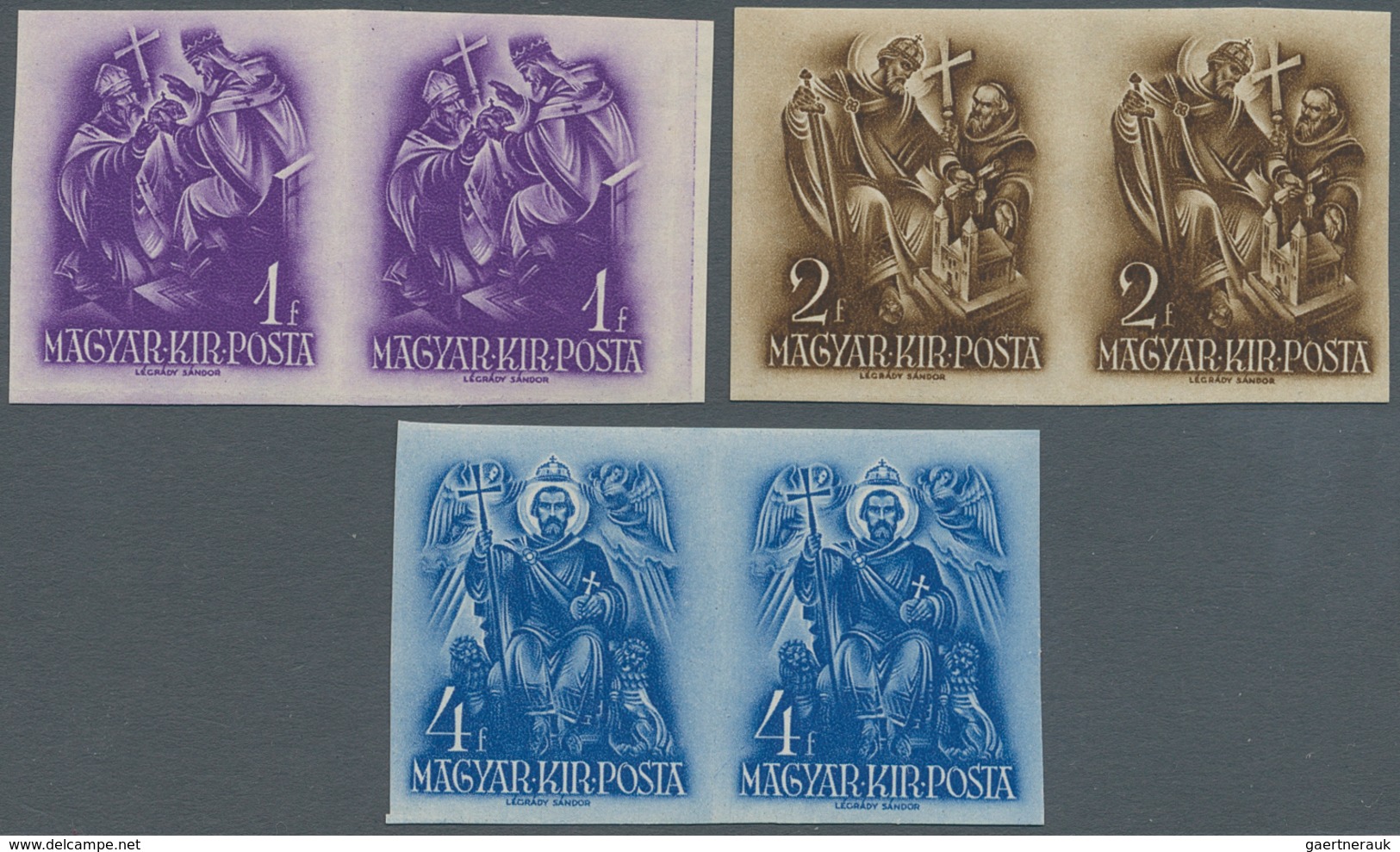 Ungarn: 1938, 900th Anniversary Of St. Stephans Death, Complete Set Of 14 Values As Imperforated Hor - Covers & Documents