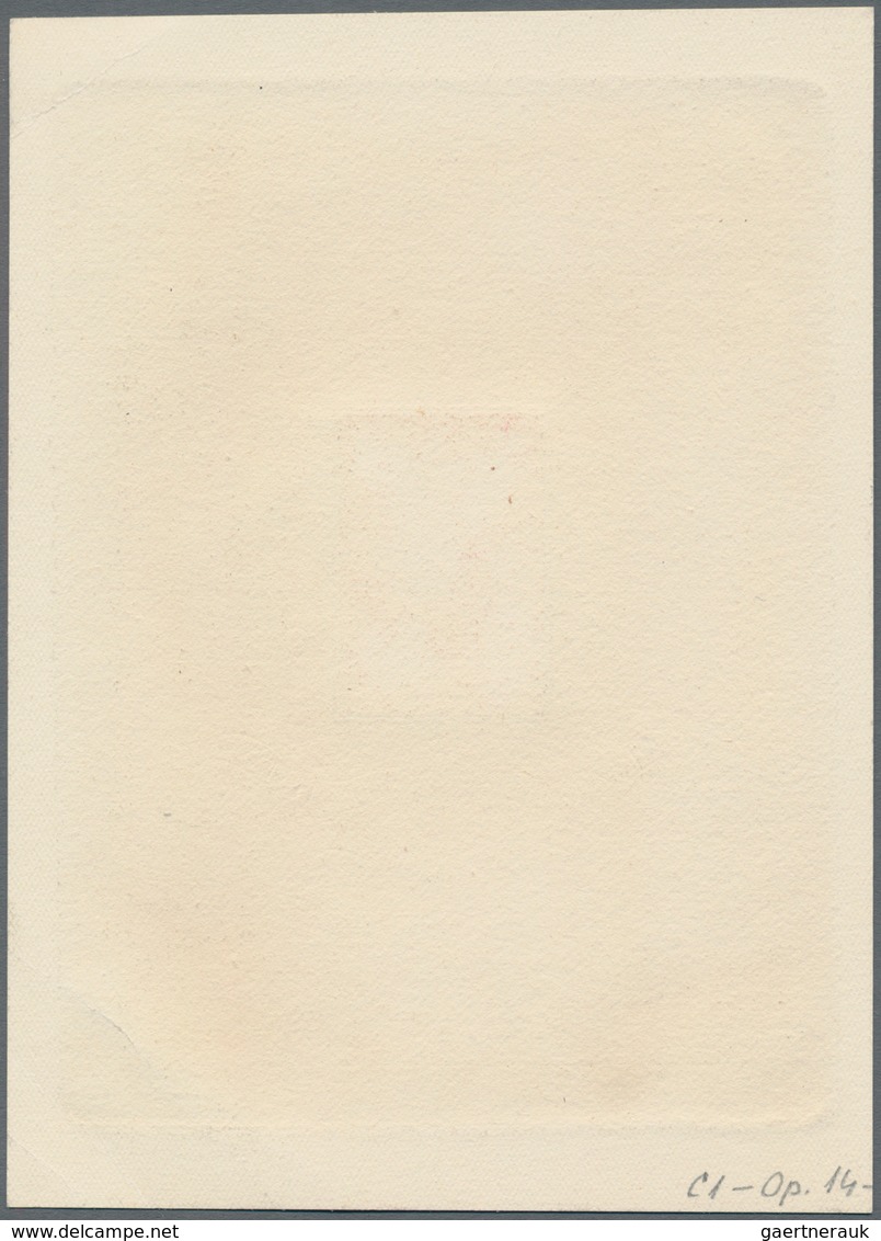 Ungarn: 1939, 32 F Olive-grey/carmine "Bethlen Gabor" Souvenir Sheet, Engraved PROOF On Card Paper, - Lettres & Documents