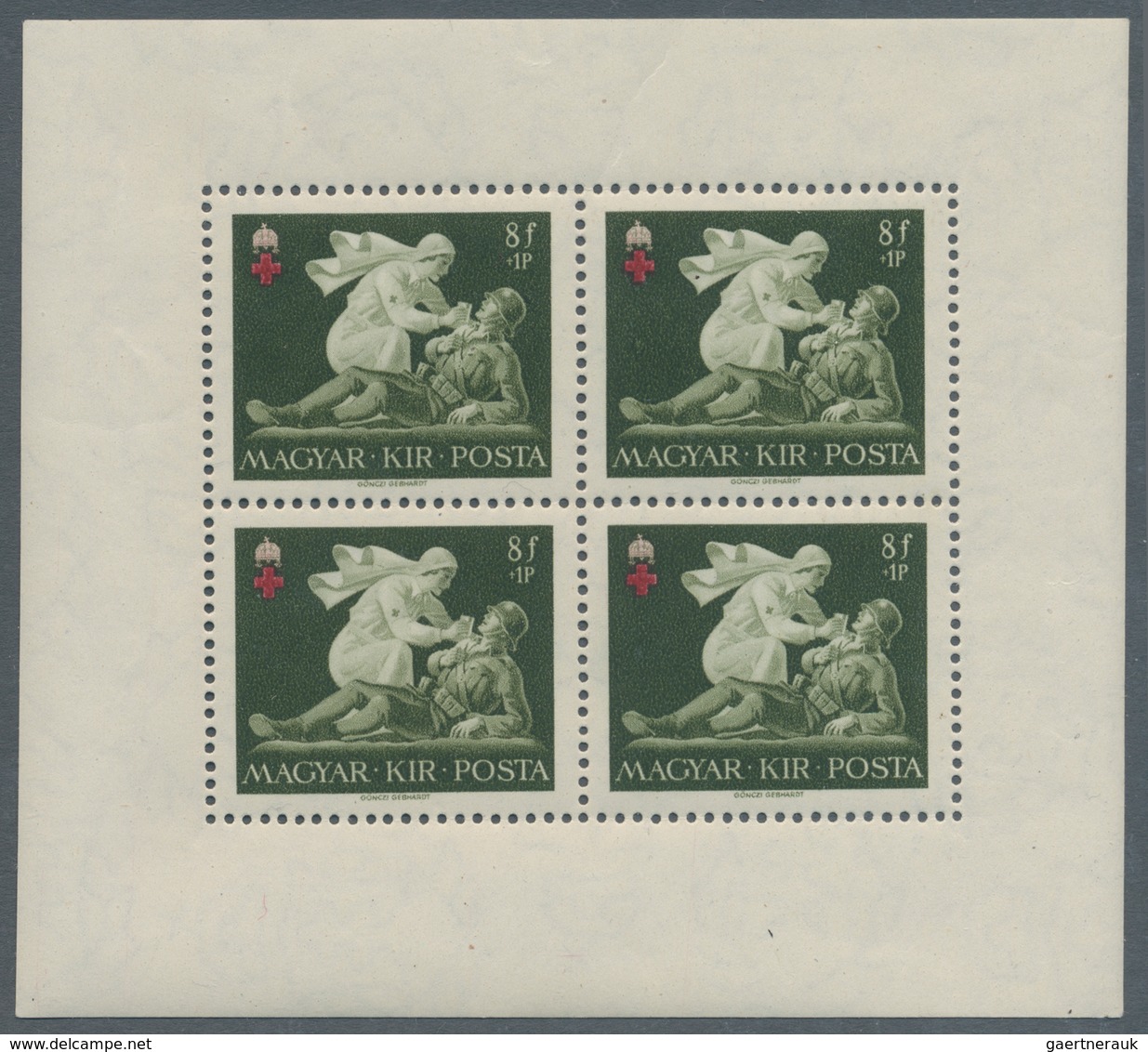 Ungarn: 1942, Postfrische Luxus-Kleinbogen-Serie "Rotes Kreuz - Tod Von Istvan Horthy" (Mi. E. 200.- - Lettres & Documents