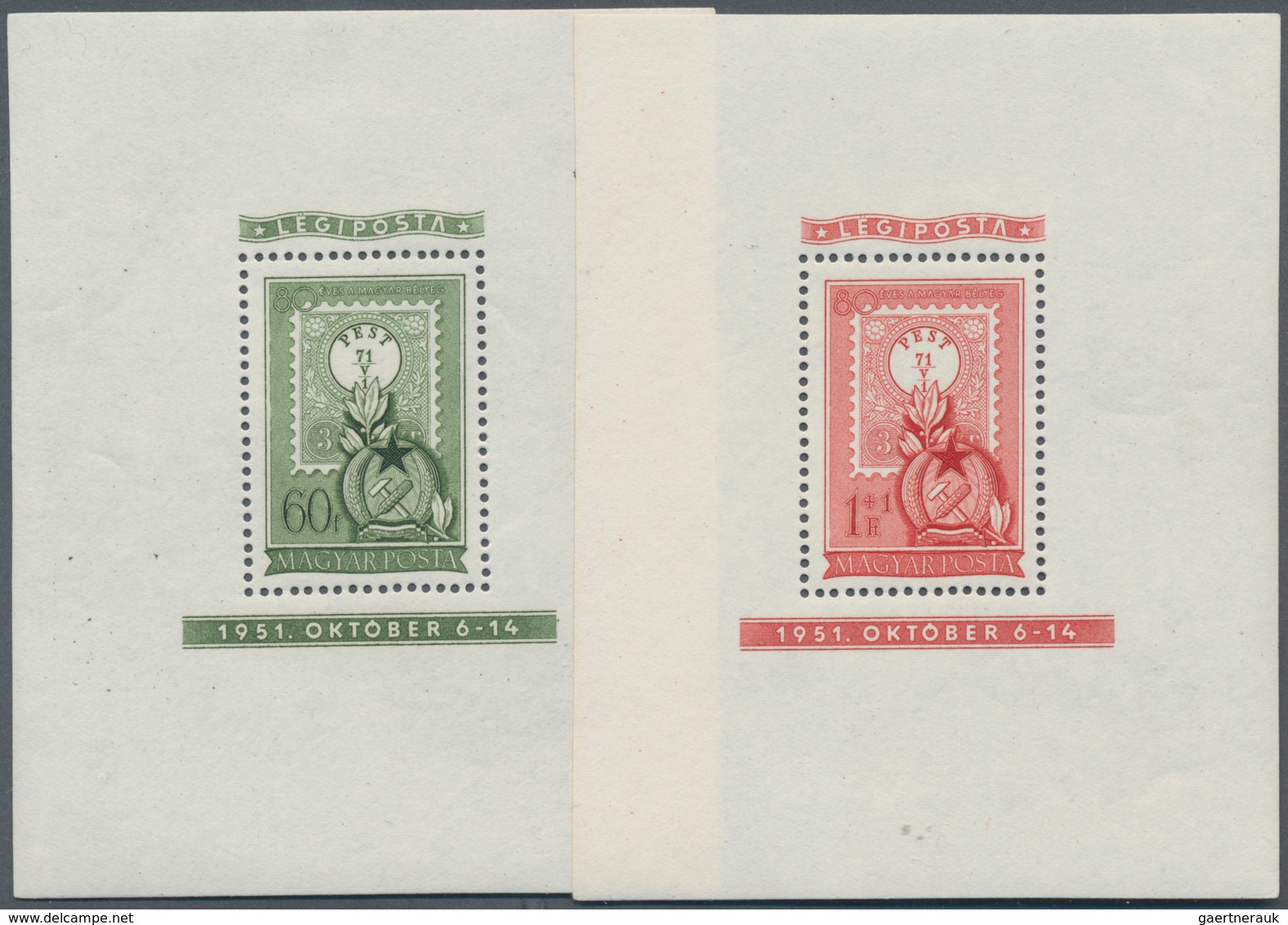 Ungarn: 1949/1951, postfrische gezähnte Blockausgaben "Geb. Stalin", "Ungarische Briefmarken", "Welt