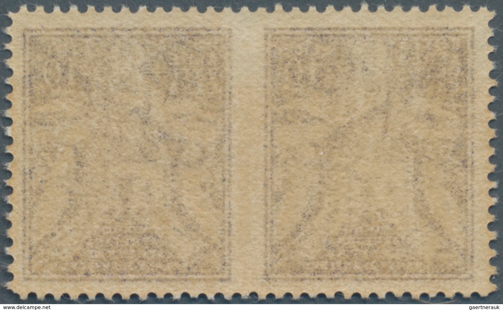 Vatikan: 1938, 10 L Brown-violet Airmail Stamp, Horizontal Pair With Vertically Imperforated Center. - Ungebraucht