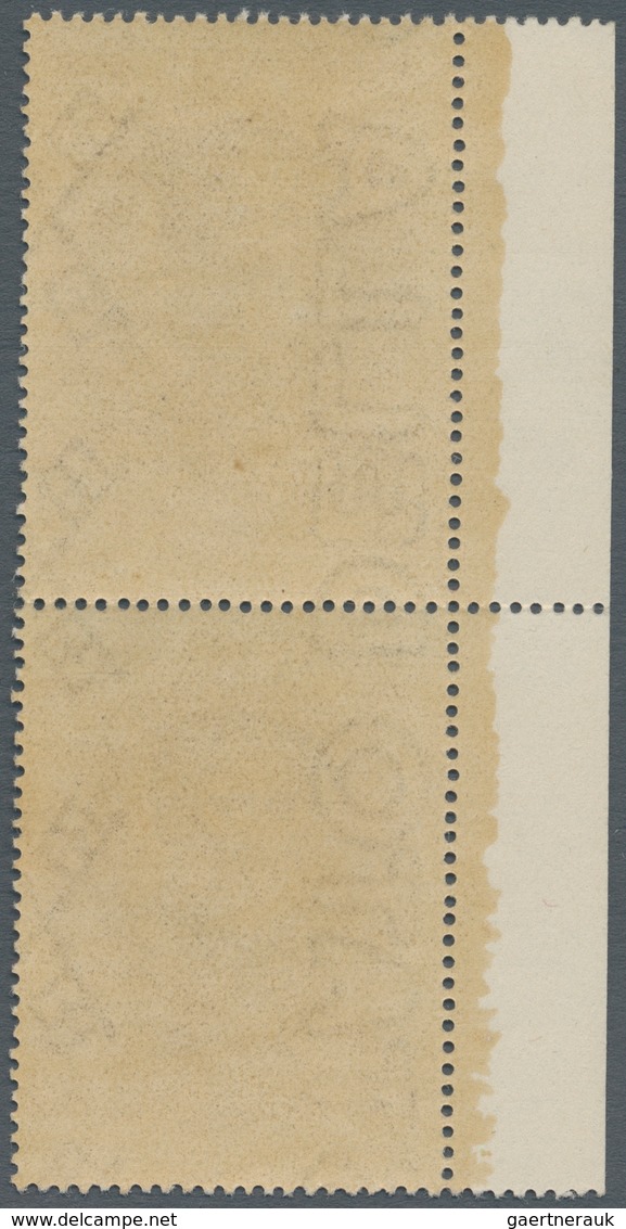 Vatikan: 1944, 80 C Mauve/violet "academy Of Arts", Vertical Pair From Left Margin With INVERTED Wat - Unused Stamps