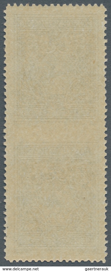 Vatikan: 1945, 5 C Slate-grey, Vertical Pair, Horizontally Imperforated Center, VF Mint Never Hinged - Ungebraucht