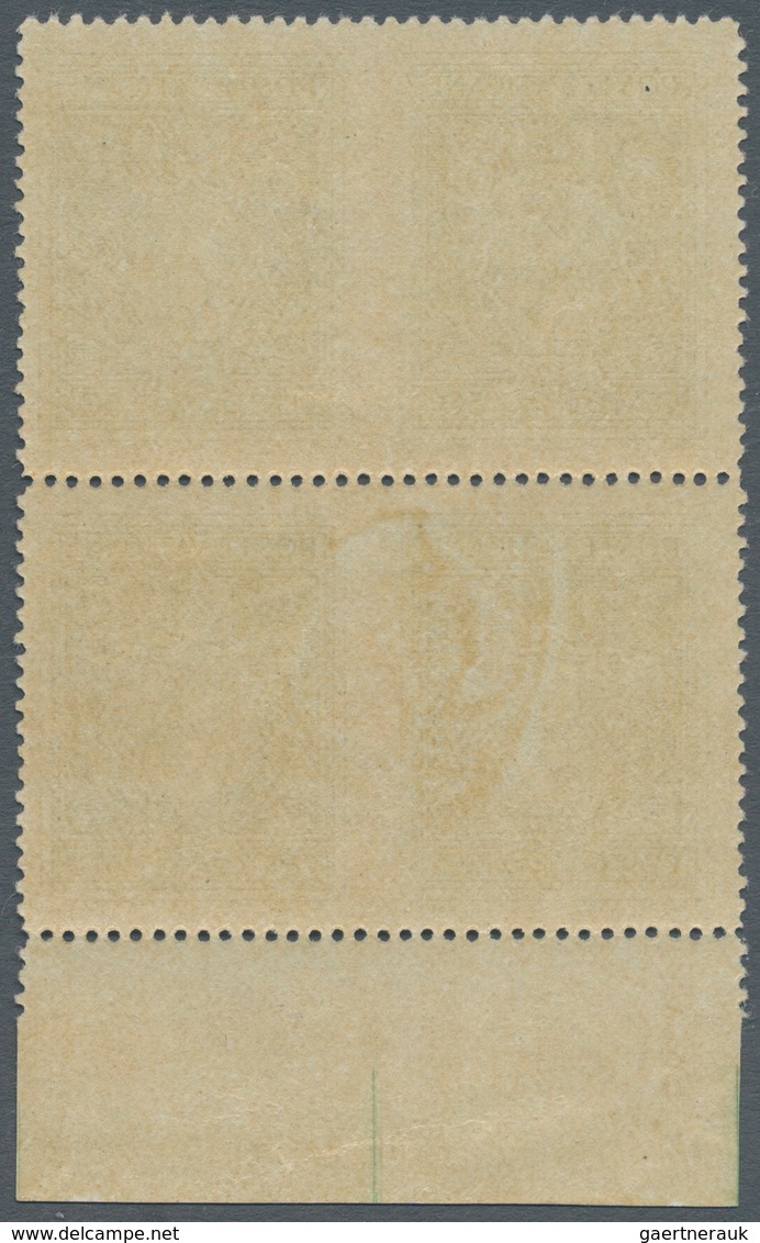 Vatikan: 1945, 50 C Green, Block Of 4 From Lower Margin, Each Horizontal Pair With Vertically Imperf - Ungebraucht