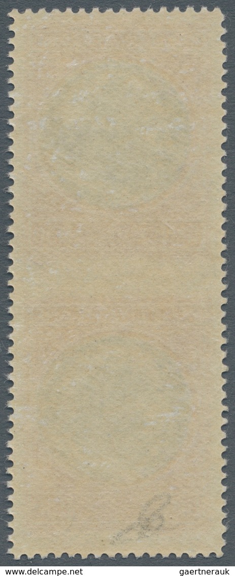 Vatikan: 1945, 1,50 L Carmine/black, Vertical Pair, Horizontally Imperforated Center, VF Mint Never - Neufs