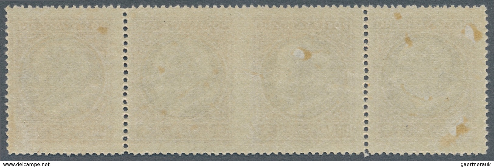 Vatikan: 1945, 5 L Lilac/black, Horizontal Strip Of 4 With Vertically Imperforated Center Between 2n - Ungebraucht