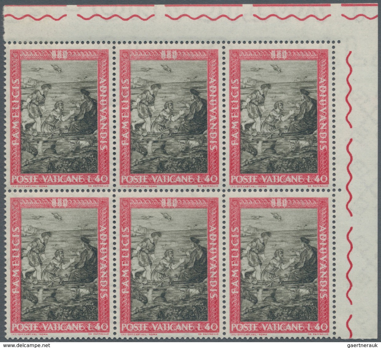 Vatikan: 1963, 40 L And 200 L "fight Against Hunger", Two Blocks Of 6 From Upper Right Corner, All S - Unused Stamps