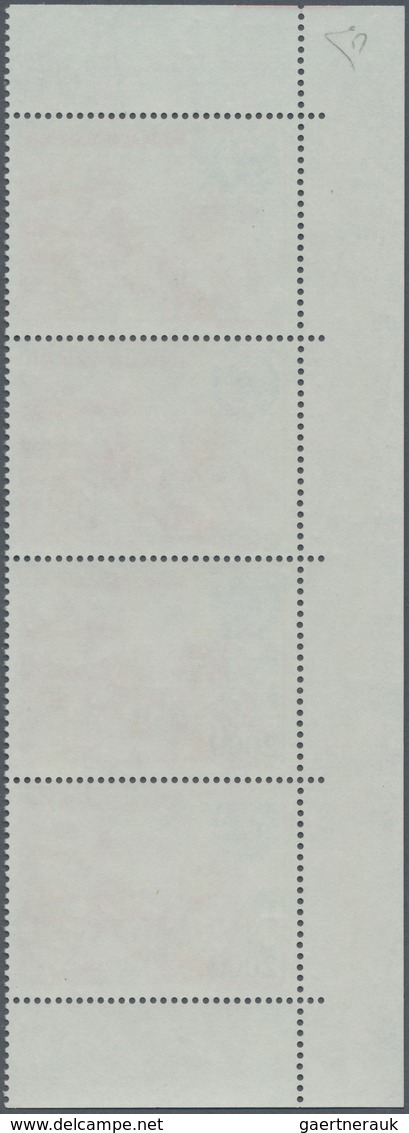 Vatikan: 1980, 2000 L Airmail Stamp "Papal Voyages", Vertical Strip Of 4 From Left Part Of Sheet Wit - Unused Stamps