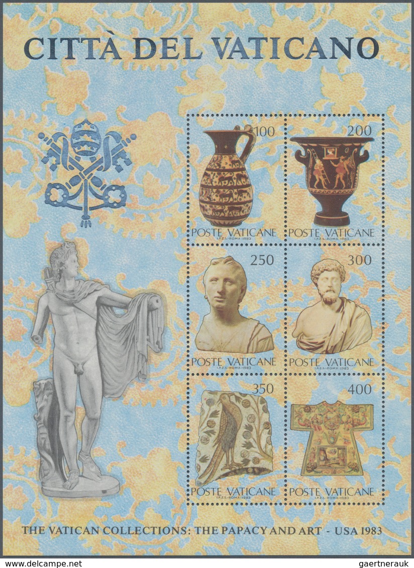 Vatikan: 1983, Vatican Artworks, Souvenir Sheet, Silver Color Of "papal Coat Of Arms" Partly Omitted - Unused Stamps