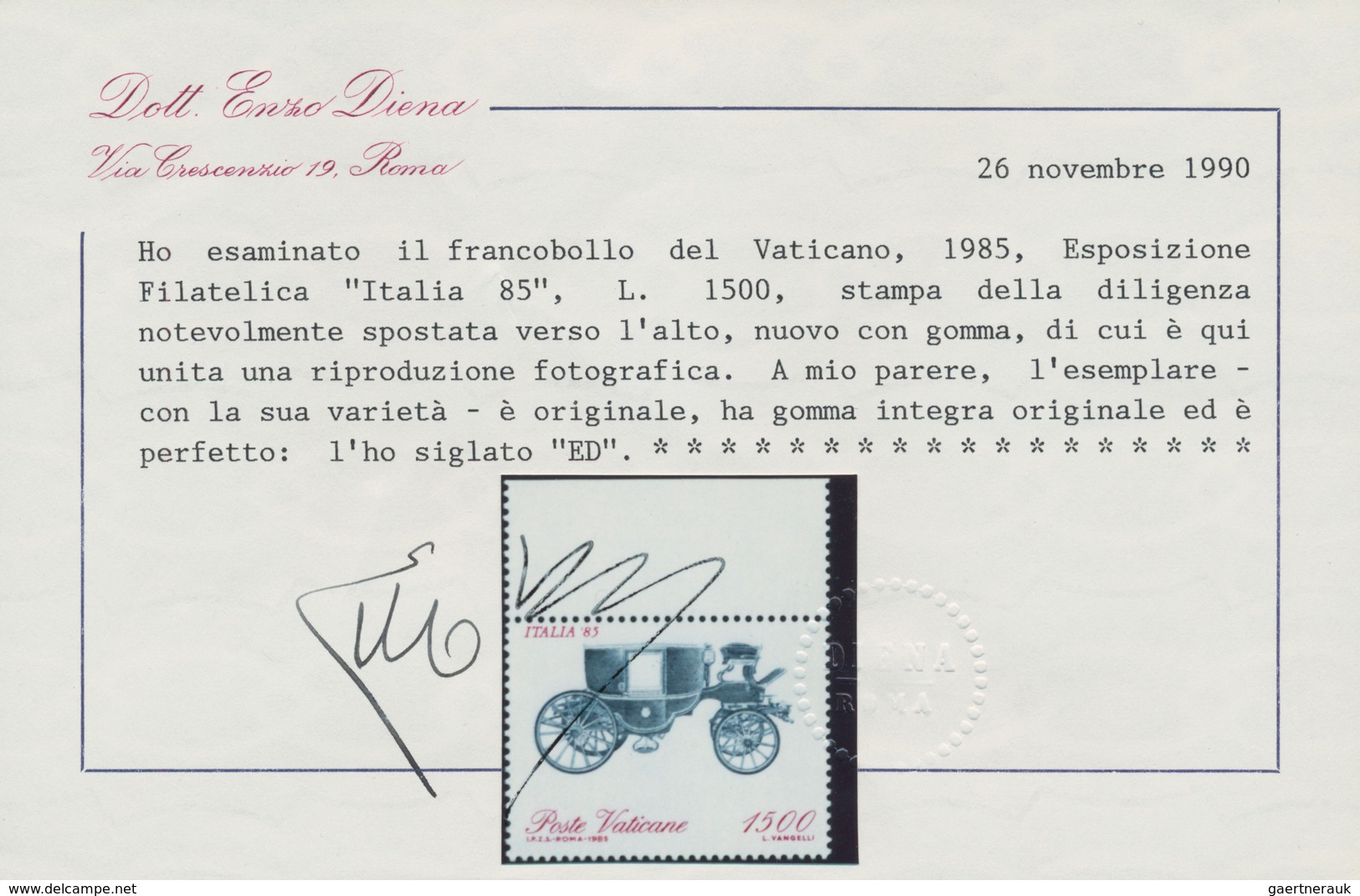 Vatikan: 1985, 1500 L "Stamp Exhibition ITALIA '85", Block Of 4 From Lower Right Corner, Each Stamp - Unused Stamps