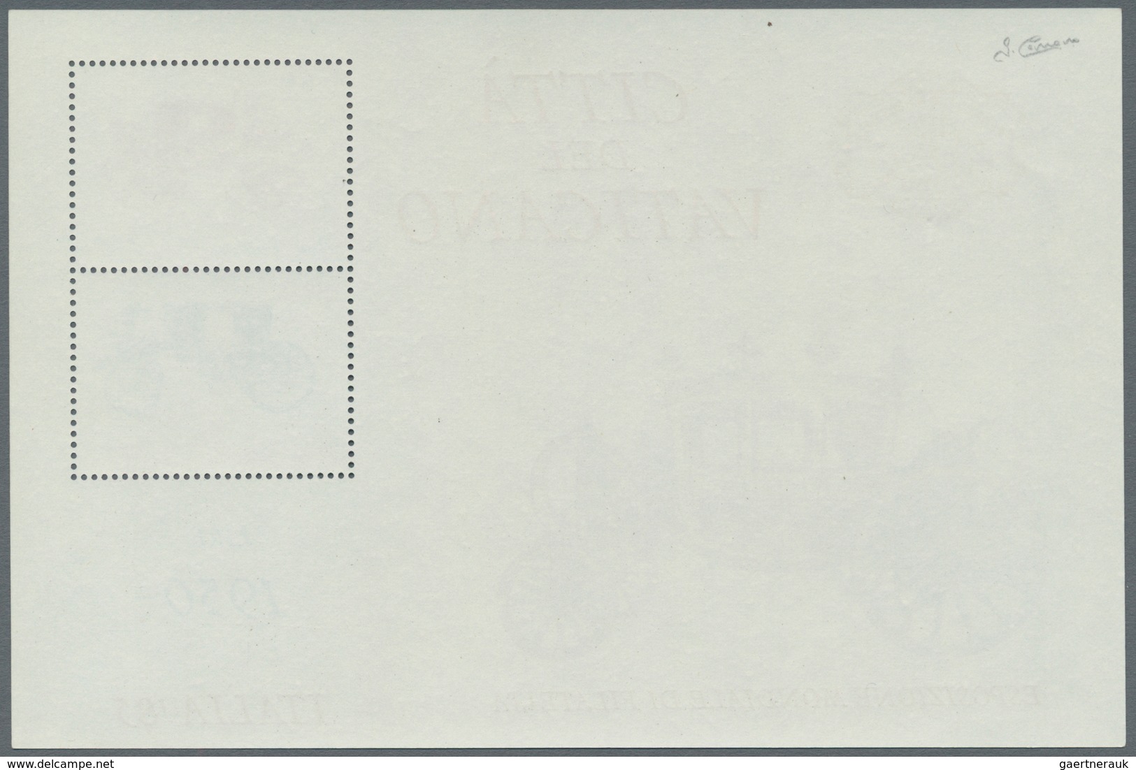 Vatikan: 1985, Stamp Exhibition ITALIA '85, Souvenir Sheet With Background Printing In Green Instead - Unused Stamps