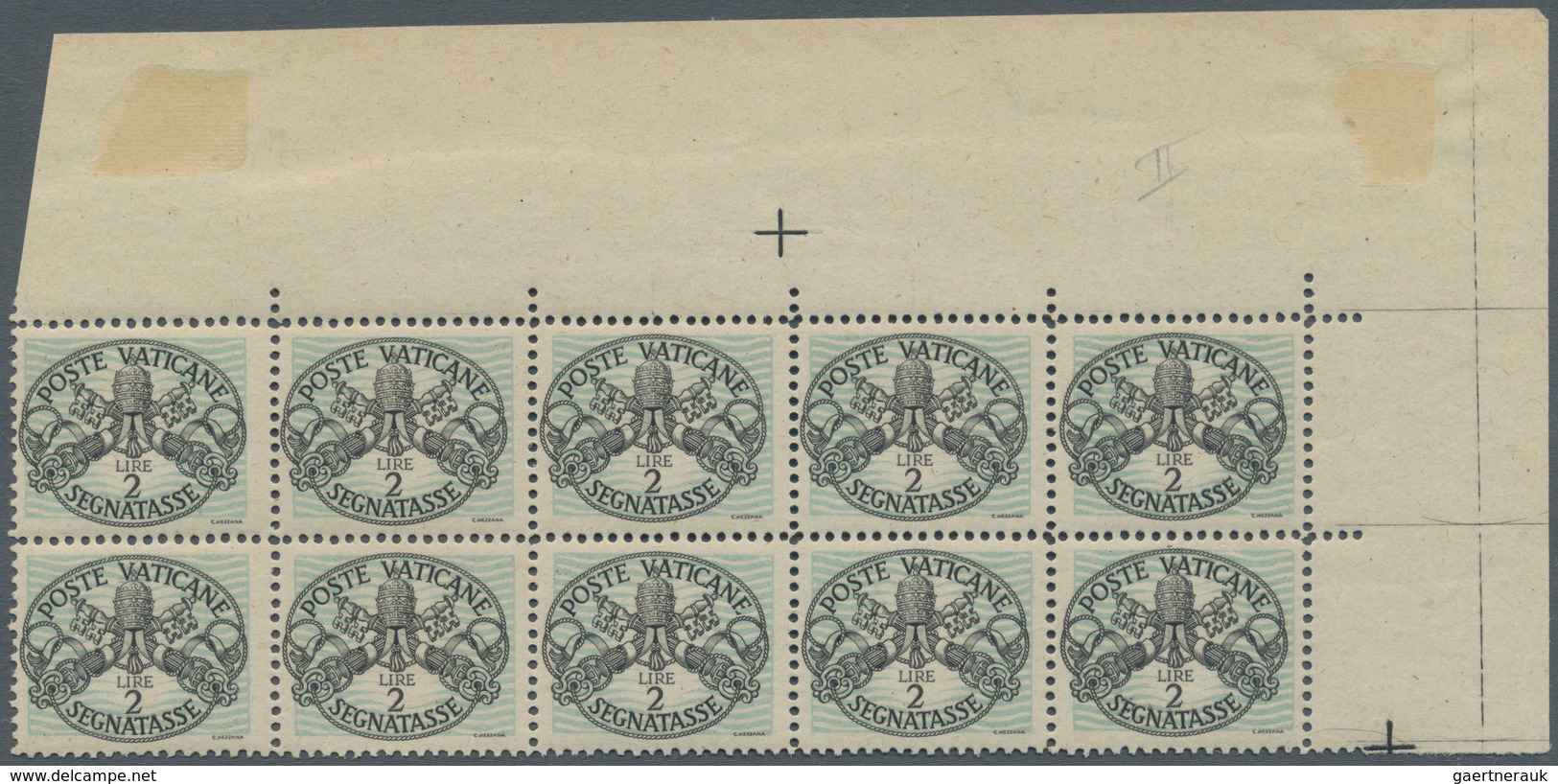 Vatikan - Portomarken: 1946, 5 C To 2 L "coat Of Arms" With Broad Background Lines, Lot With 3 Varie - Postage Due