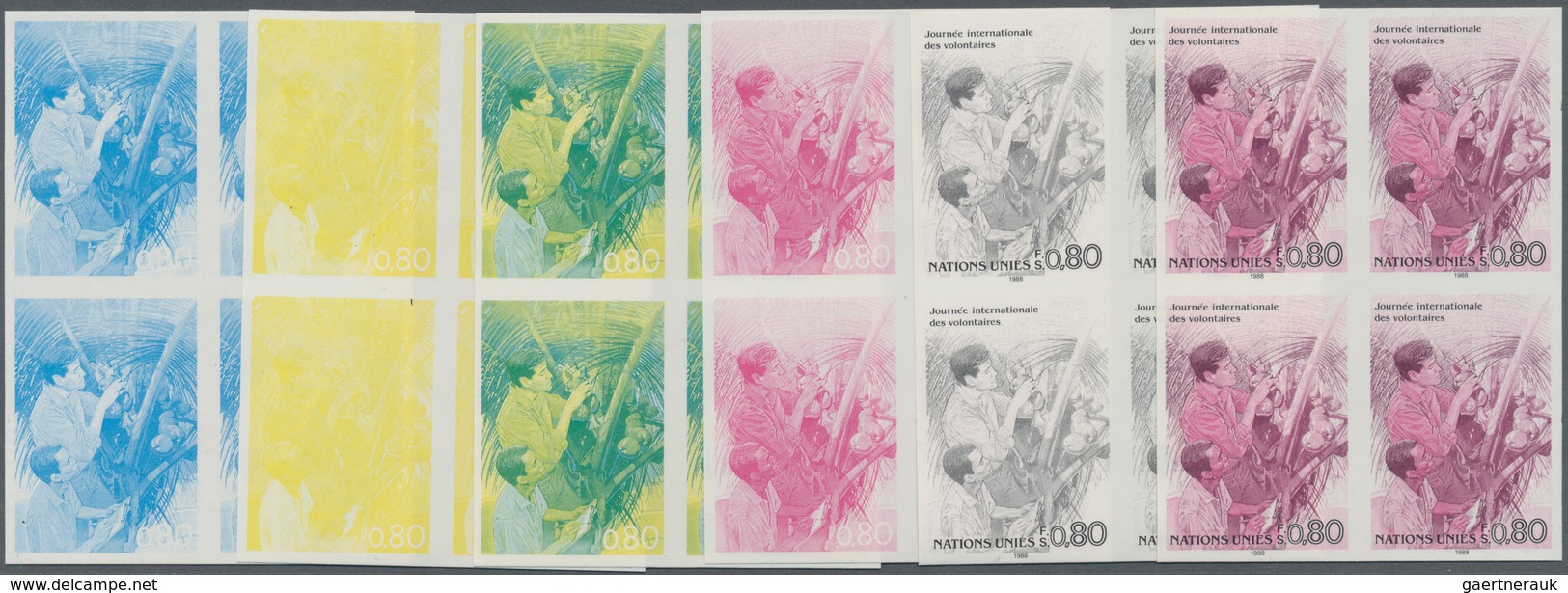 Vereinte Nationen - Genf: 1988. Progressive Proof (6 Phases) In Blocks Of 4 For The 80c Value Of The - Other & Unclassified