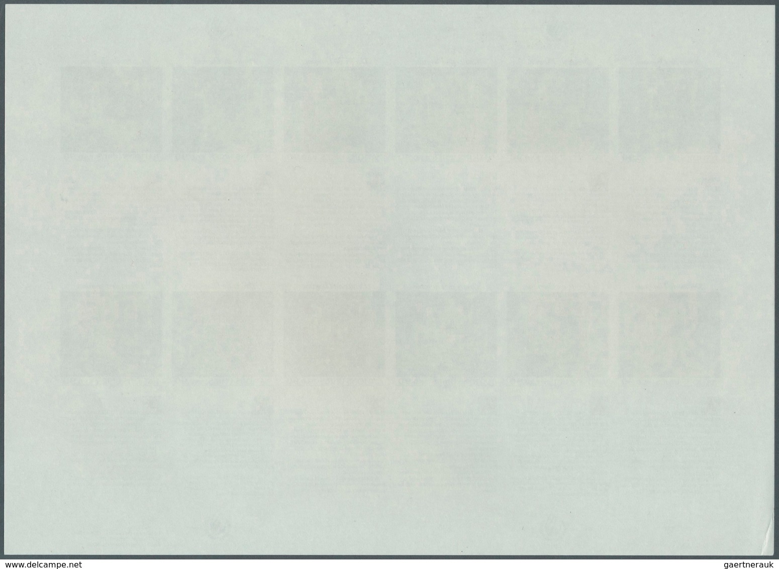 Vereinte Nationen - Genf: 1991. Imperforate Pane Of 12 + 12 Se-tenant Labels For The 90c Value Of Th - Other & Unclassified