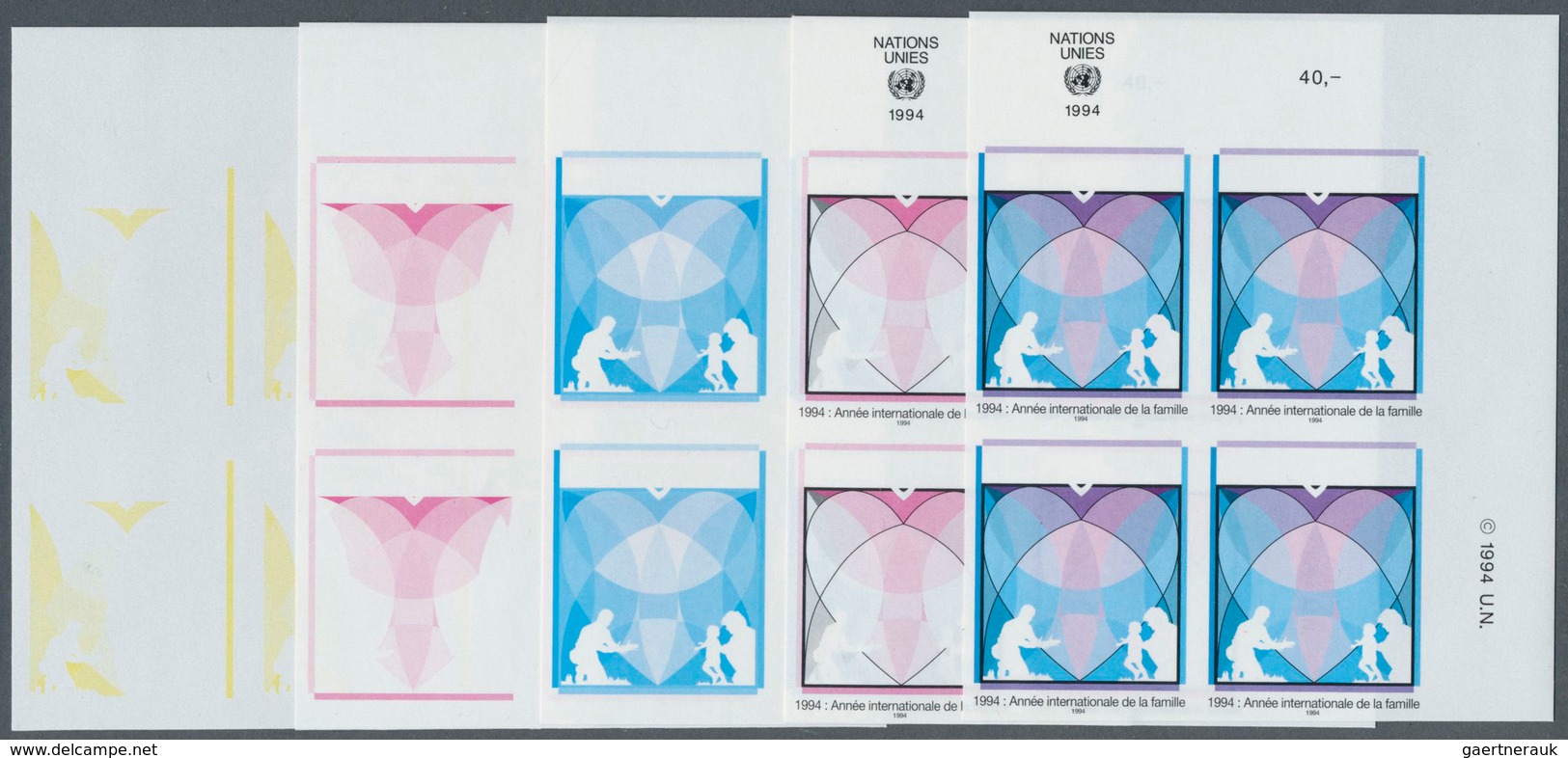 Vereinte Nationen - Genf: 1994. Imperforate Progressive Proof (10 Phases) In Corner Blocks Of 4 For - Sonstige & Ohne Zuordnung