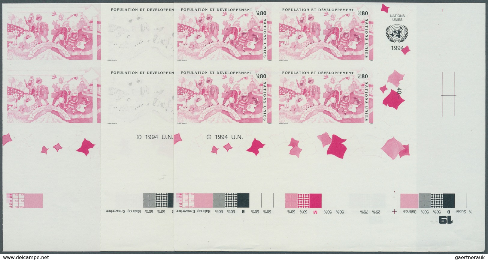 Vereinte Nationen - Genf: 1994. Imperforate Progressive Proof (6 Phases) In Corner Blocks Of 4 For T - Other & Unclassified