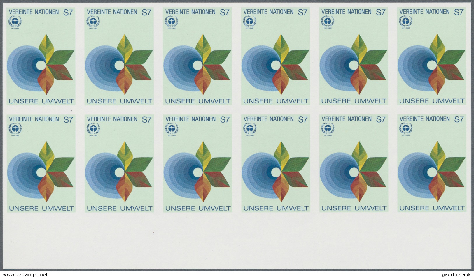 Vereinte Nationen - Wien: 1982, Konferenz über Umweltschutz In Stockholm 7 S. 'stilis. Wasser Und Bl - Unused Stamps