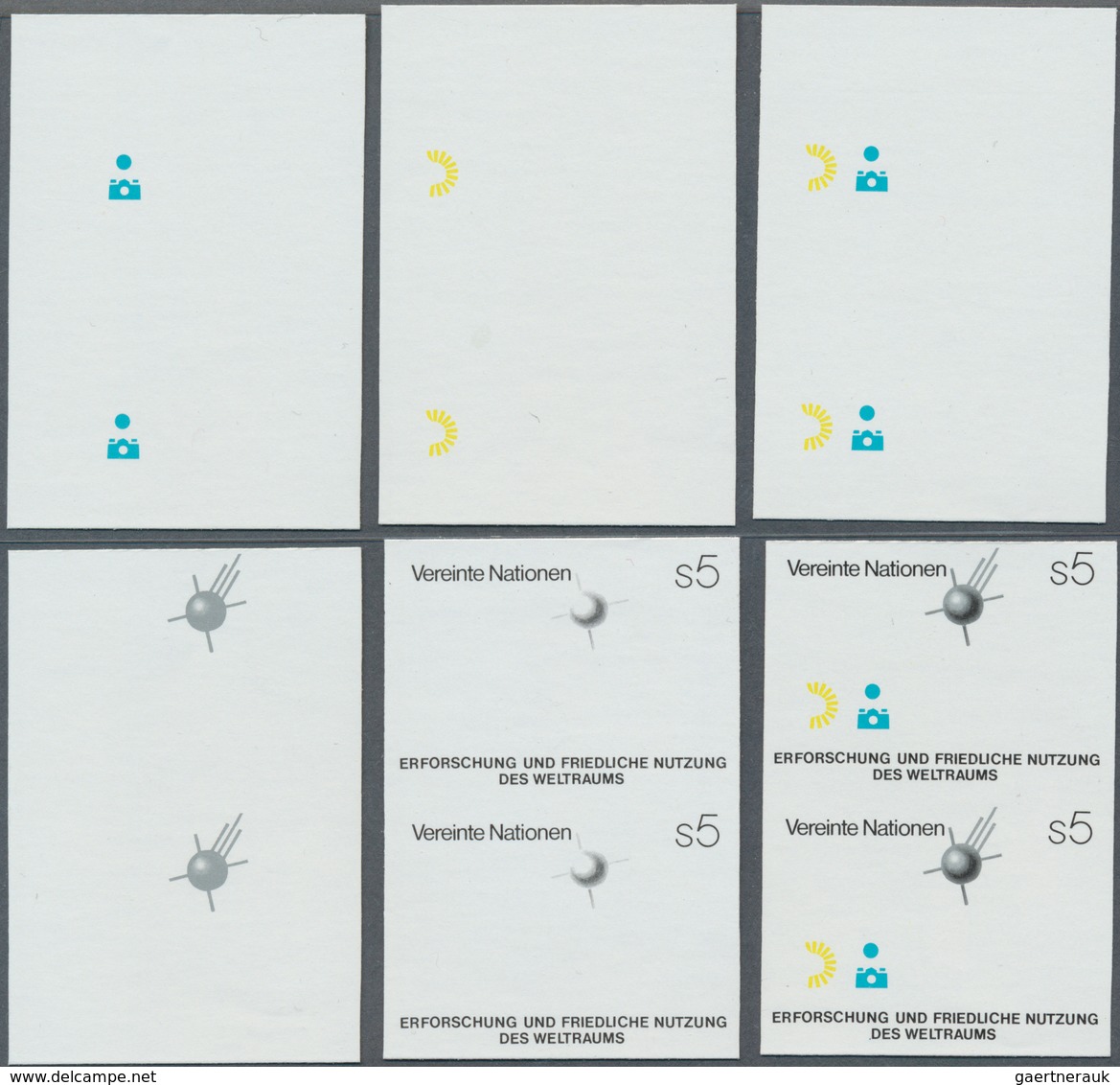 Vereinte Nationen - Wien: 1985. Progressive Proof (13 Phases), Viz Color Separations, In Vertical Pa - Unused Stamps