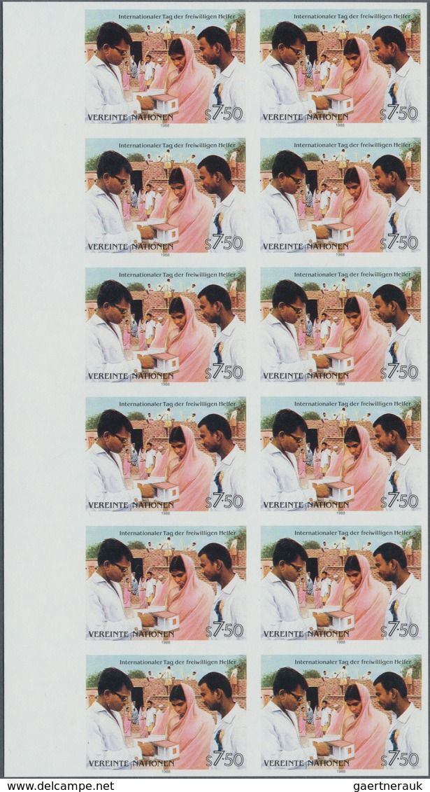 Vereinte Nationen - Wien: 1988. IMPERFORATE Margin Block Of 12 For The 7.50s Value Of The Issue "Int - Neufs