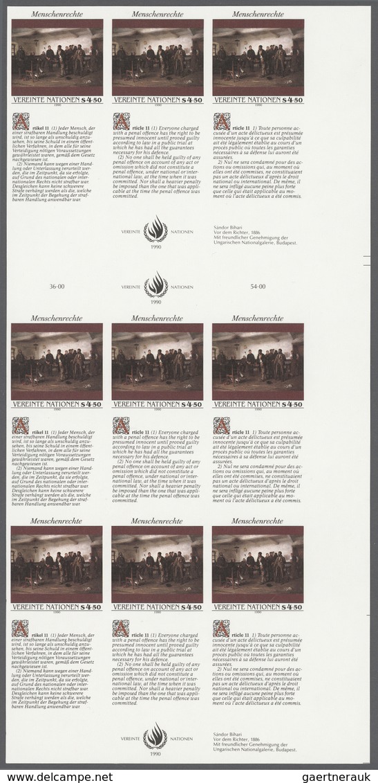 Vereinte Nationen - Wien: 1990/1991. Universal Declaration Of Human Rights: 4.50s Issue II And 4.50s - Unused Stamps