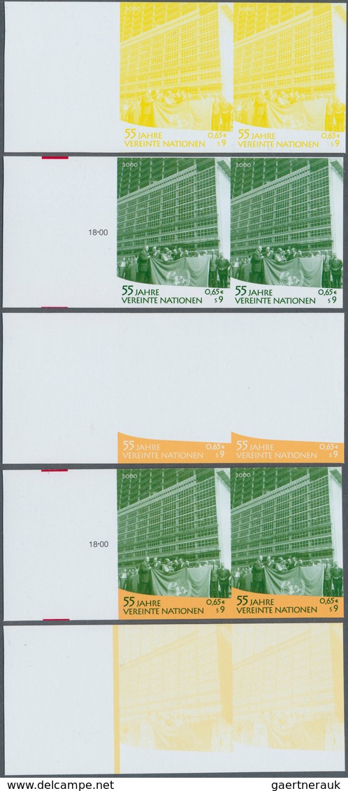 Vereinte Nationen - Wien: 2000. Progressive Proof (10 Phases), Viz Color Separations, In Horizontal - Neufs