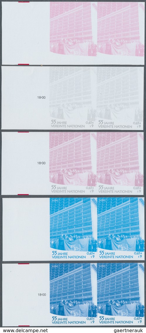 Vereinte Nationen - Wien: 2000. Progressive Proof (10 Phases), Viz Color Separations, In Horizontal - Neufs