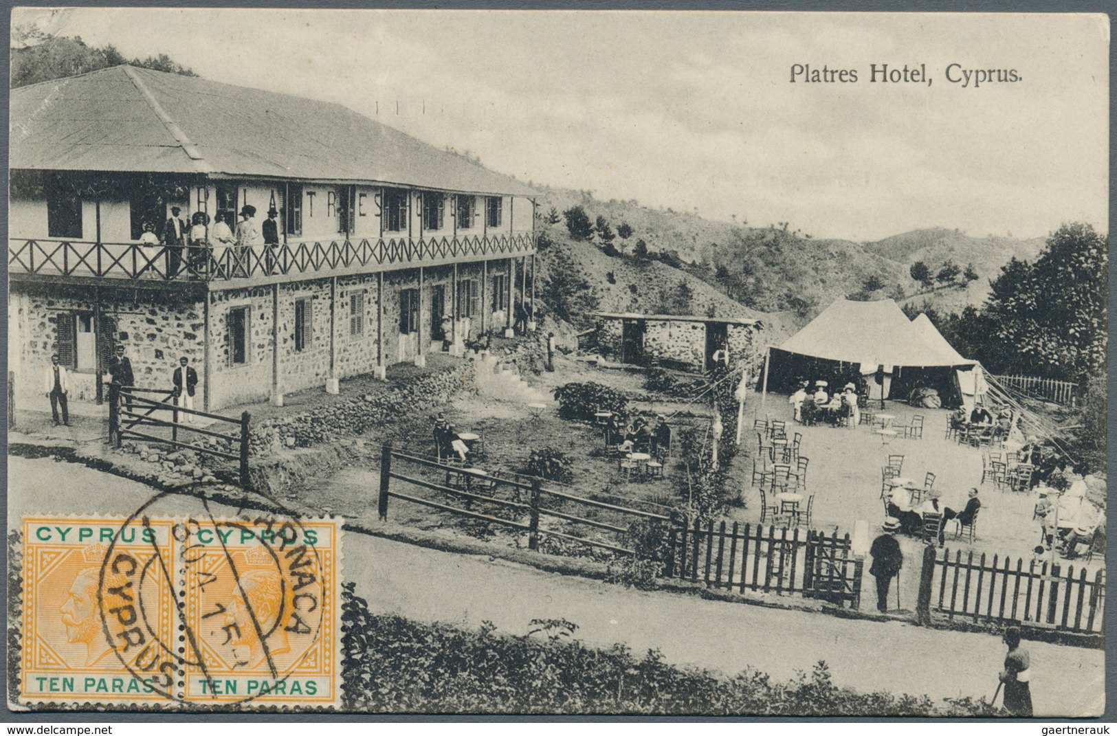 Zypern: 1915. Picture Post Card Of 'Platres Hotel, Cyprus' Addressed To Harrar, Ethiopia Bearing SG - Autres & Non Classés