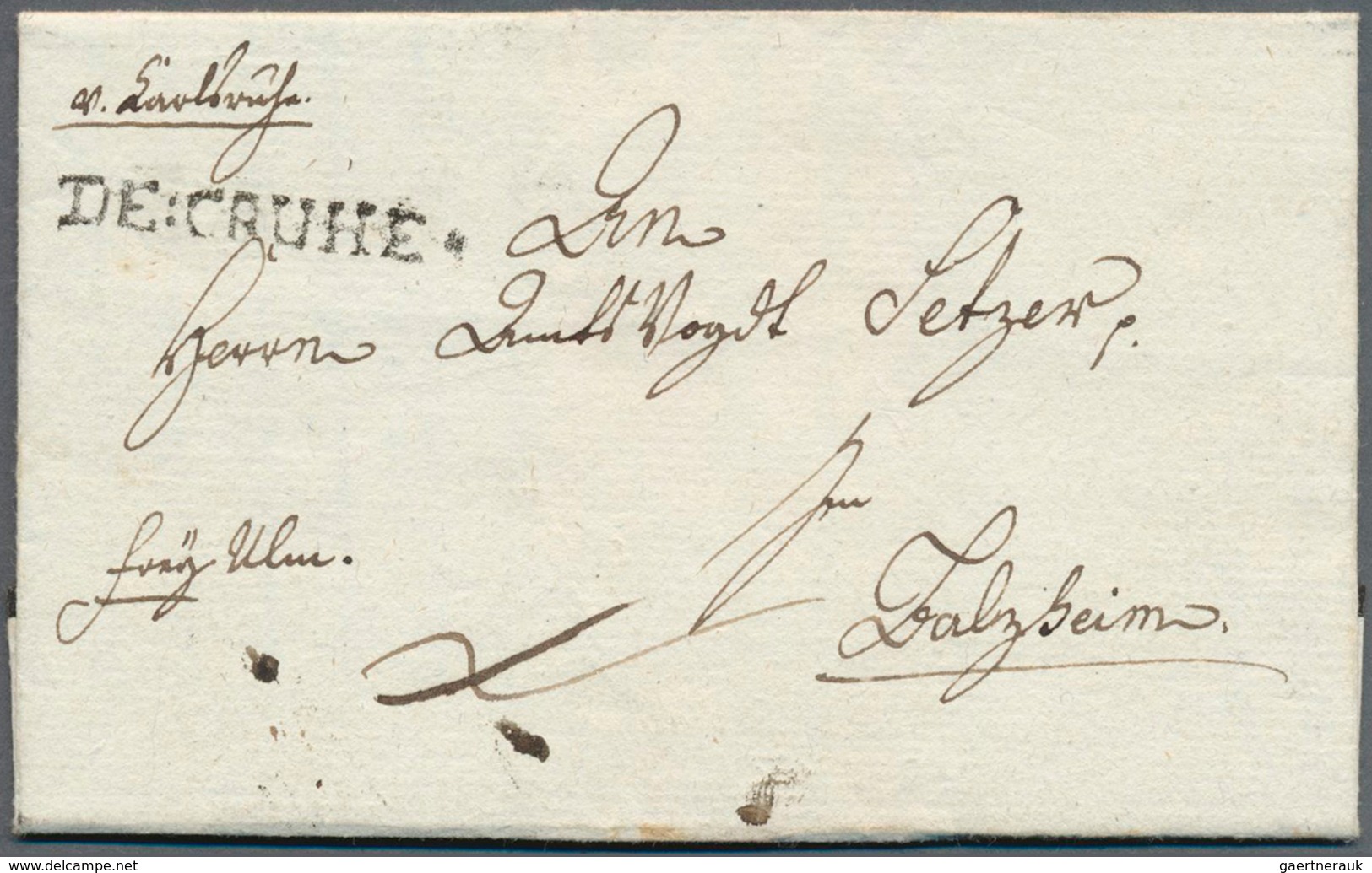 Baden - Vorphilatelie: 1796, DE:CRUHE Klarer L1 Als Sehr Späte Verwendung (normalerweise Verwendet C - Prephilately