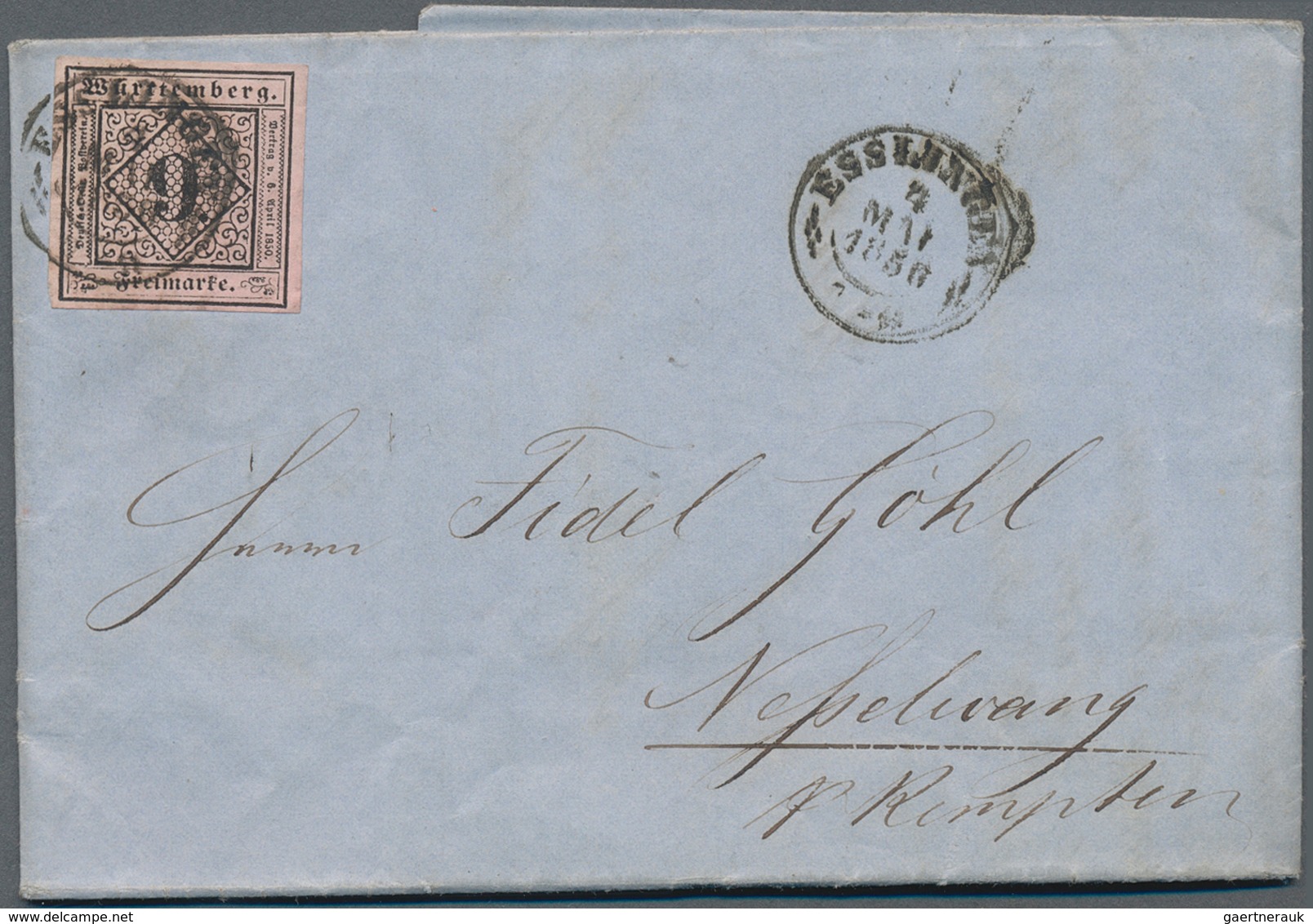 Baden - Marken Und Briefe: 1854/1856, 3 Kr Schwarz/gelb Und 6 Kr Schwarz/grün A. Kpl. Faltbrief Mit - Other & Unclassified