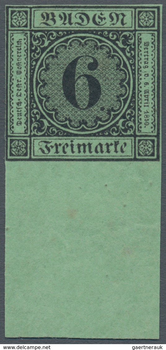 Baden - Marken Und Briefe: 1851, Ziffern 3 Kr. Schwarz Auf Dünnem Blaugrünem Papier Der 1. Auflage, - Other & Unclassified