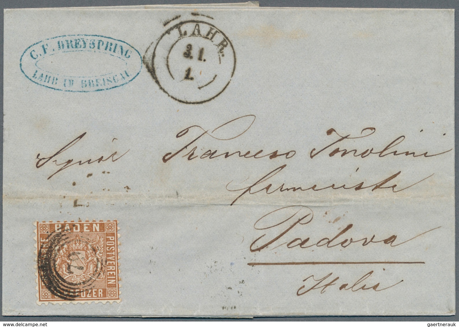 Baden - Marken Und Briefe: 1862, Wappen 9 Kreuzer Lebhaftrötlichbraun, Liniierter Hintergrund Auf Br - Sonstige & Ohne Zuordnung