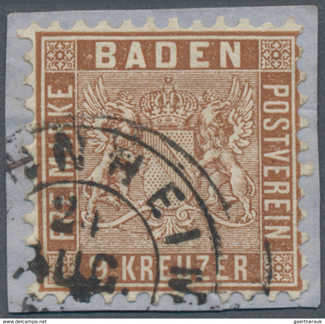 Baden - Marken Und Briefe: 1862, 9 Kr. Wappenausgabe Lebhaftbraun Mit Farbigem Hintergrund, Kleines - Other & Unclassified