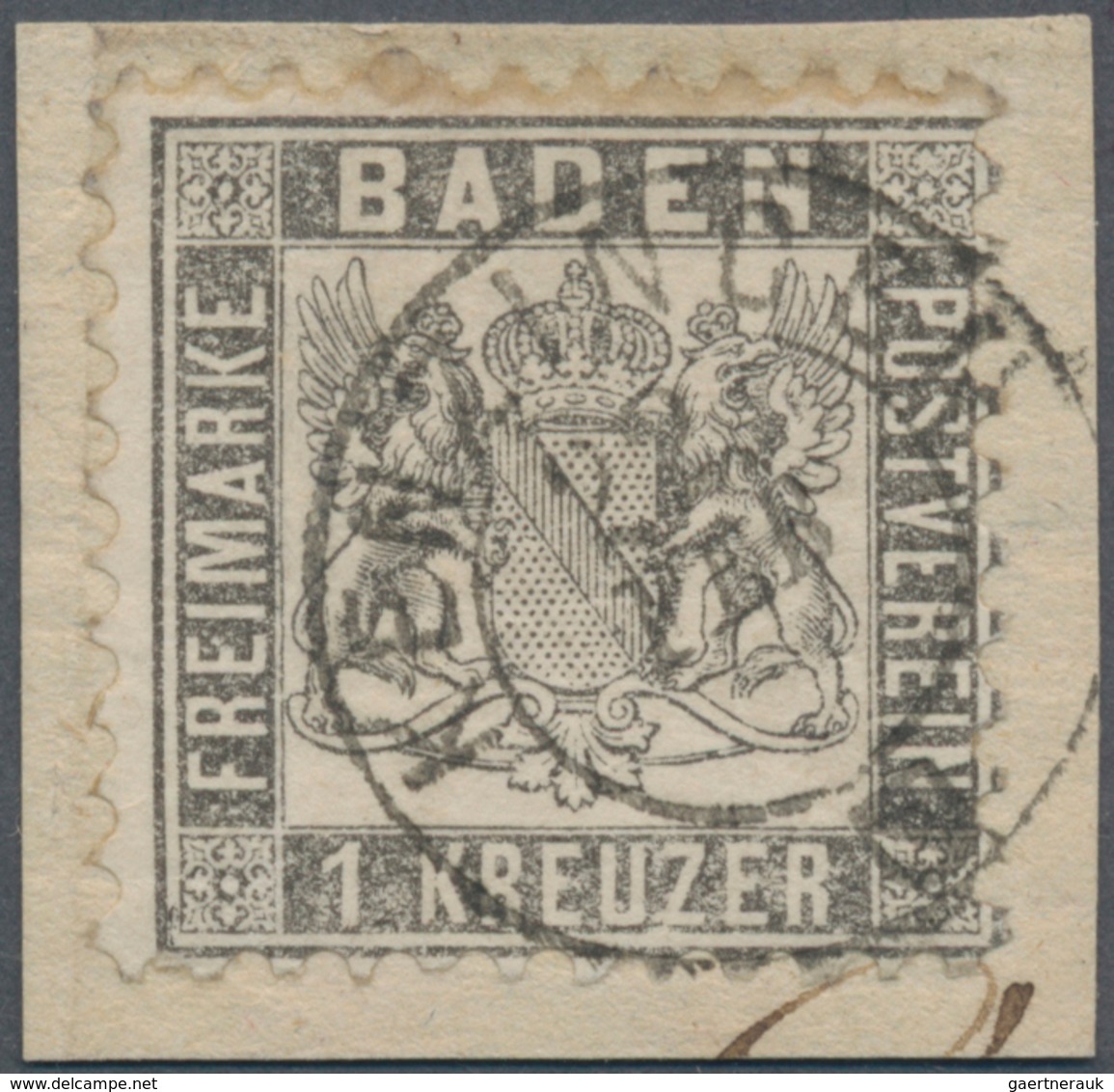 Baden - Marken Und Briefe: 1867, 1 Kreuzer Silbergrau Auf Briefstück Mit Klarem Stempel "KENZINGEN 2 - Other & Unclassified