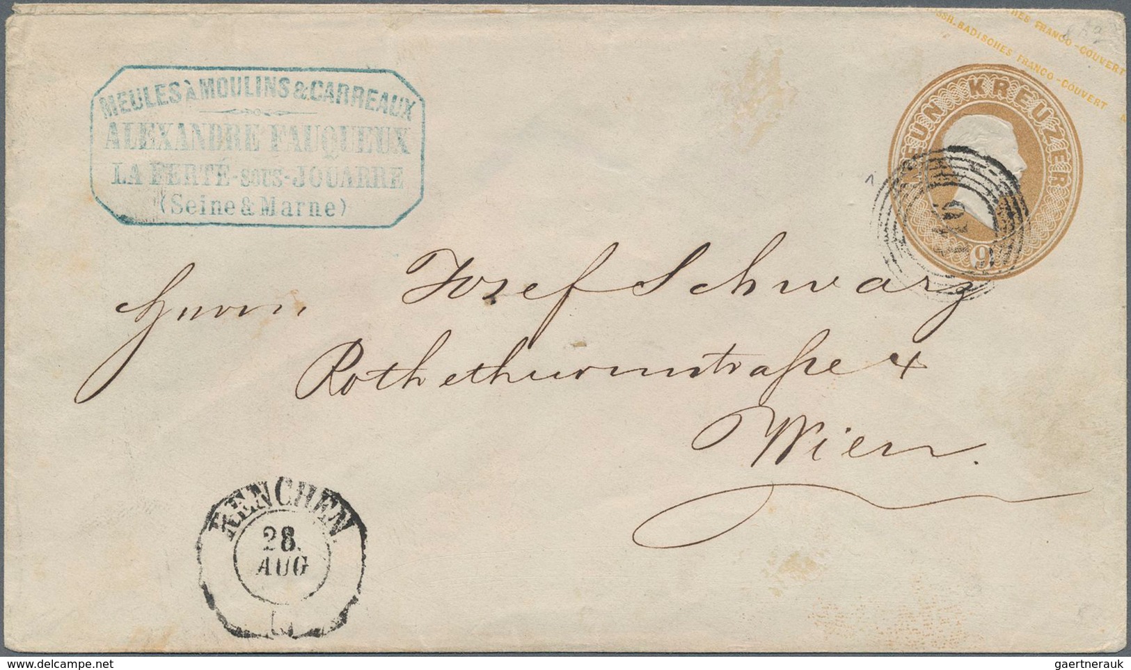 Baden - Ganzsachen: 1866, Ganzsachen-Umschlag 9 Kr. Hellbraun, Abgenutze Platte Mit Nr.-St. "116" Un - Sonstige & Ohne Zuordnung