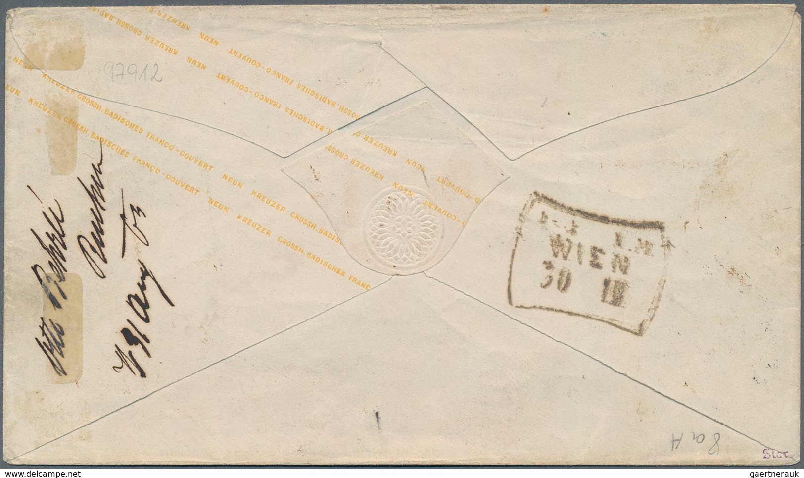 Baden - Ganzsachen: 1866, Ganzsachen-Umschlag 9 Kr. Hellbraun, Abgenutze Platte Mit Nr.-St. "116" Un - Other & Unclassified