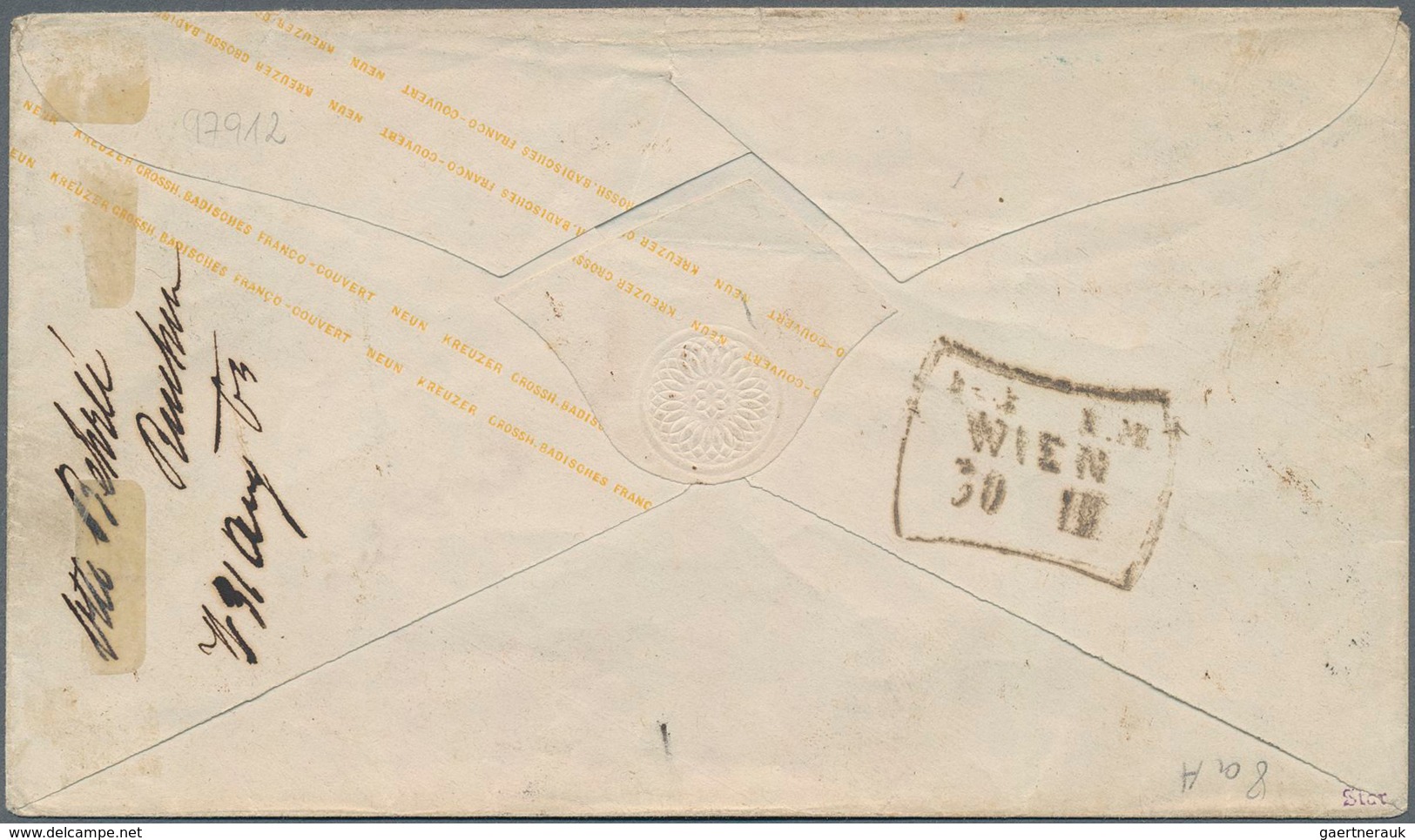Baden - Ganzsachen: 1866, Ganzsachen-Umschlag 9 Kr. Hellbraun, Abgenutze Platte Mit Nr.-St. "116" Un - Sonstige & Ohne Zuordnung