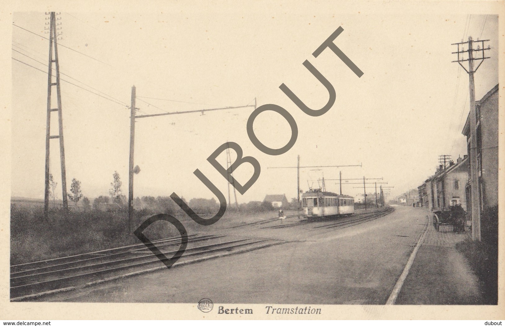 Postkaart - Carte Postale BERTEM Tramstation Tram (G27) - Bertem